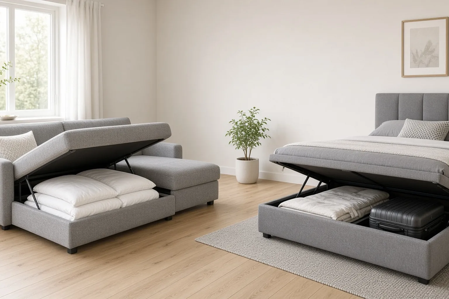 Storage Sofa Bed or Lift Up Storage Bed for Your Spare Room