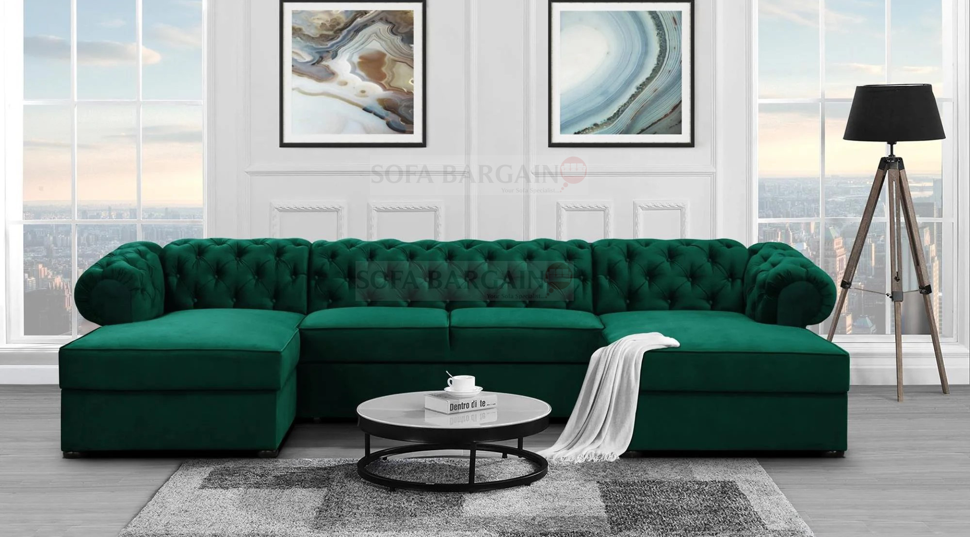 Wimbledon U Shaped Sofa Bed with Storage K19