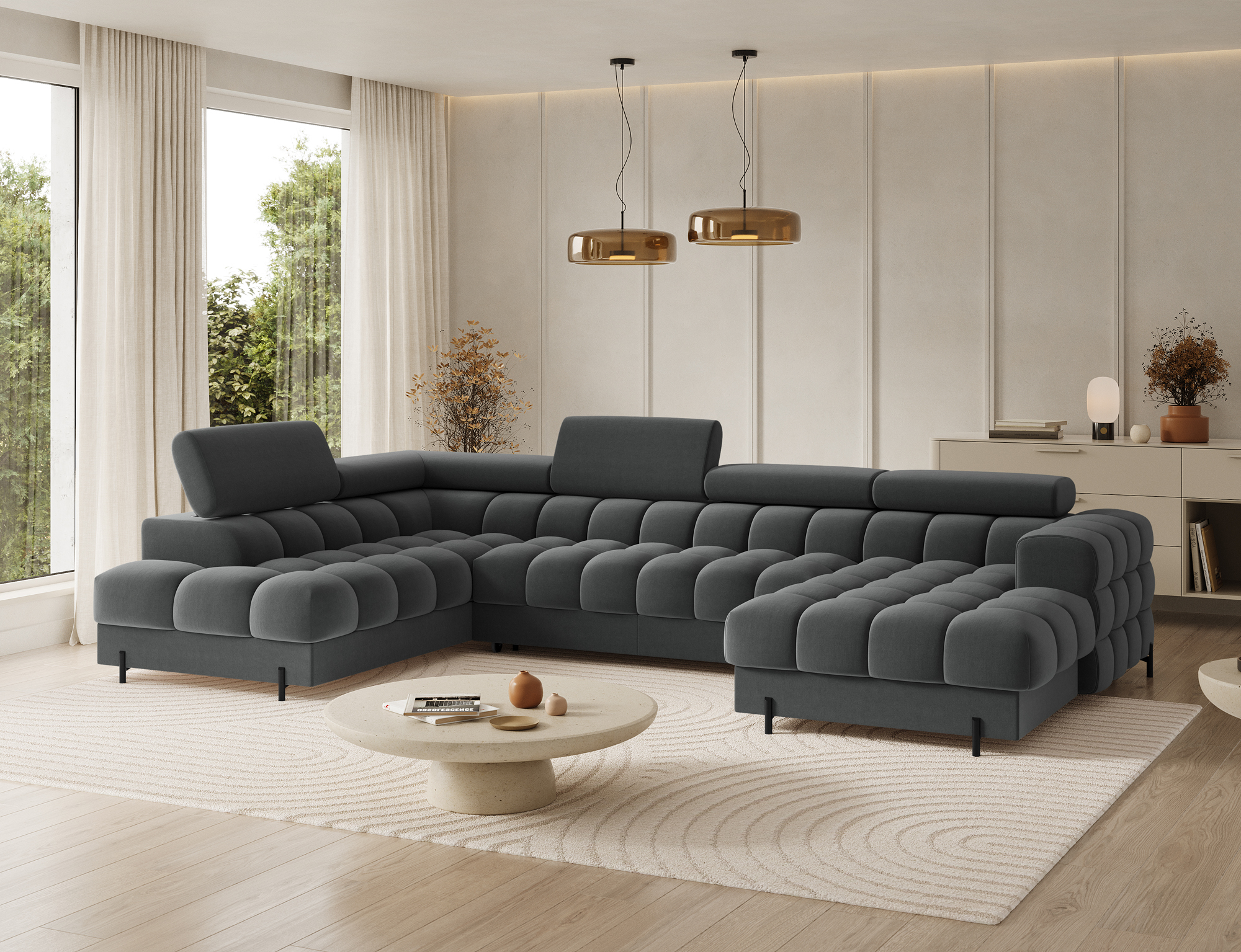 Momentum U Shaped Sofa bed with Storage SL06