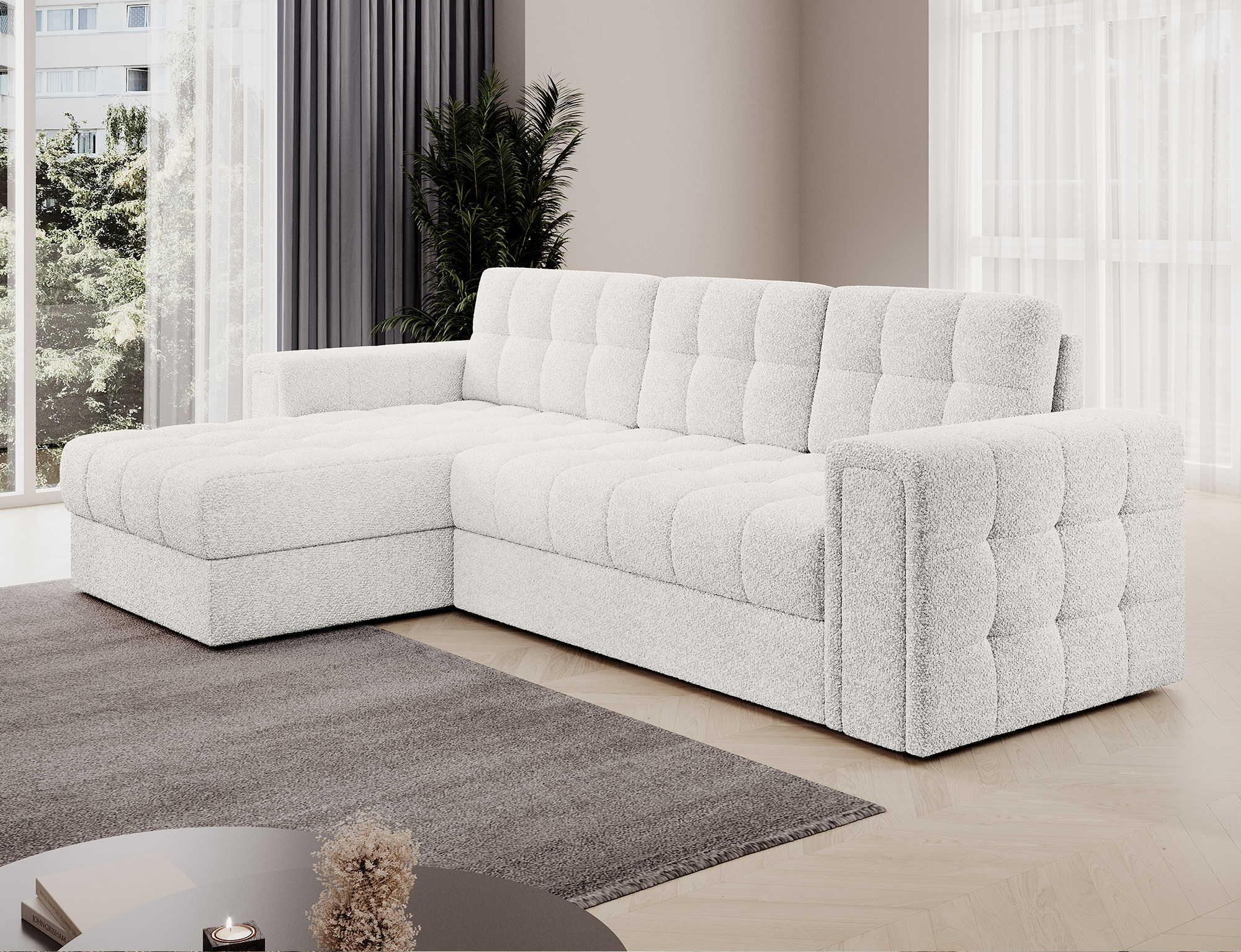 Ashcakes Corner Sofa Bed with Storage RY01