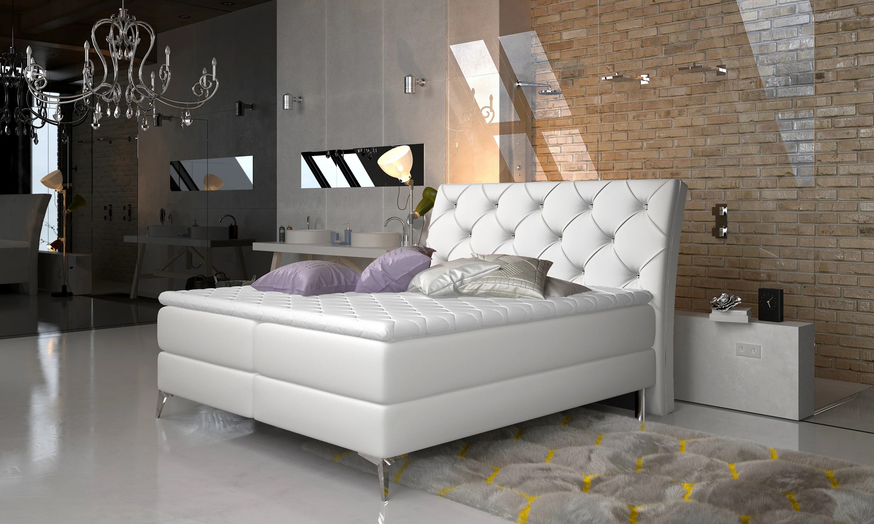 Diamond Spring Box Bed with Storage S17