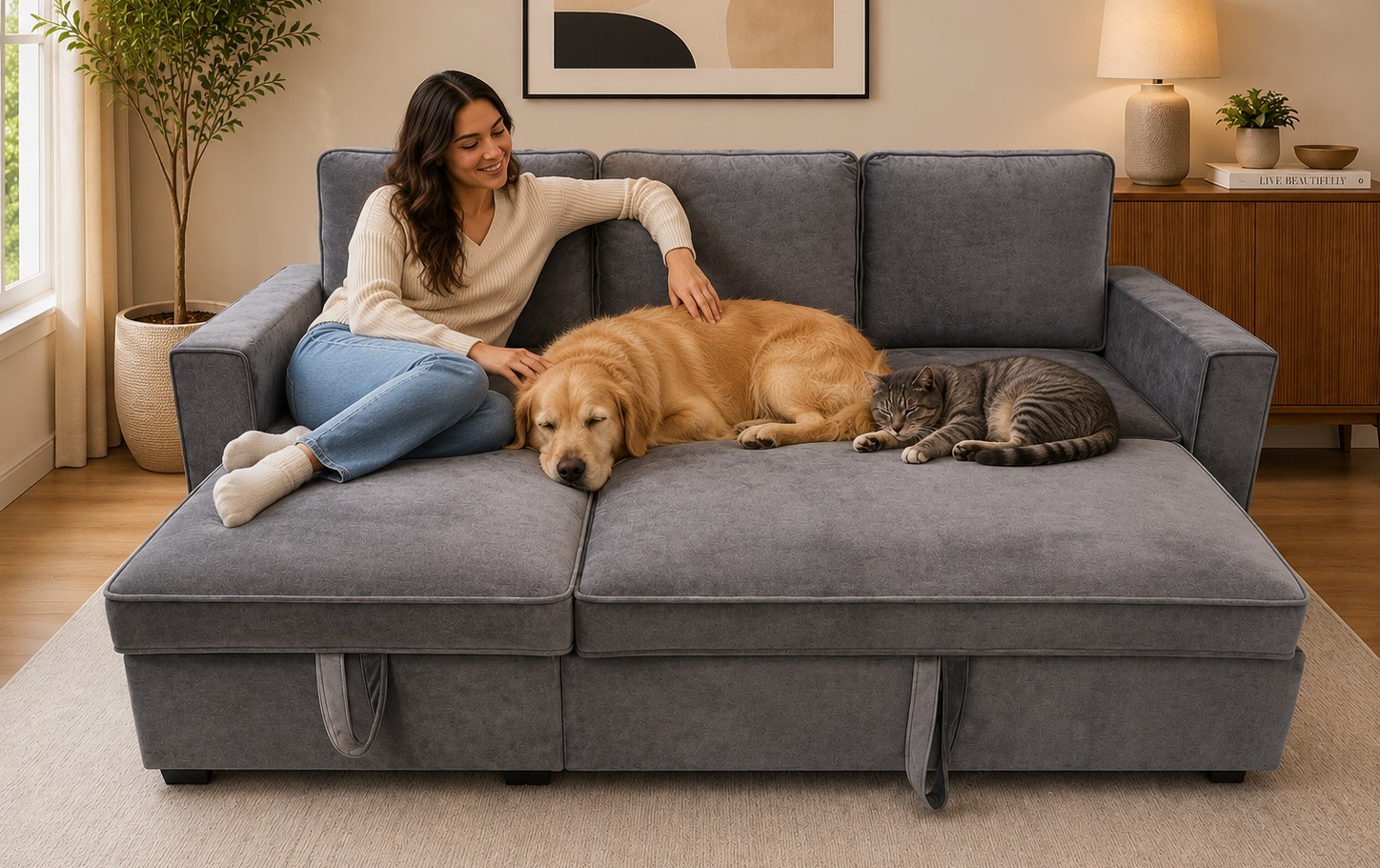 Kingston Corner Sofa Bed With Storage M84