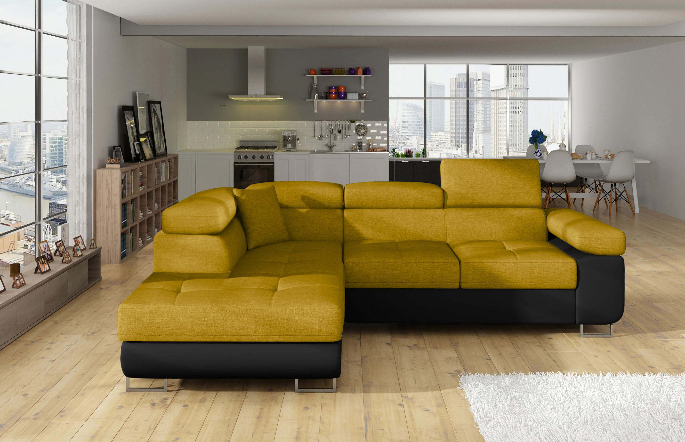 Glasgow Mini Corner Sofa Bed with Storage O68/S11