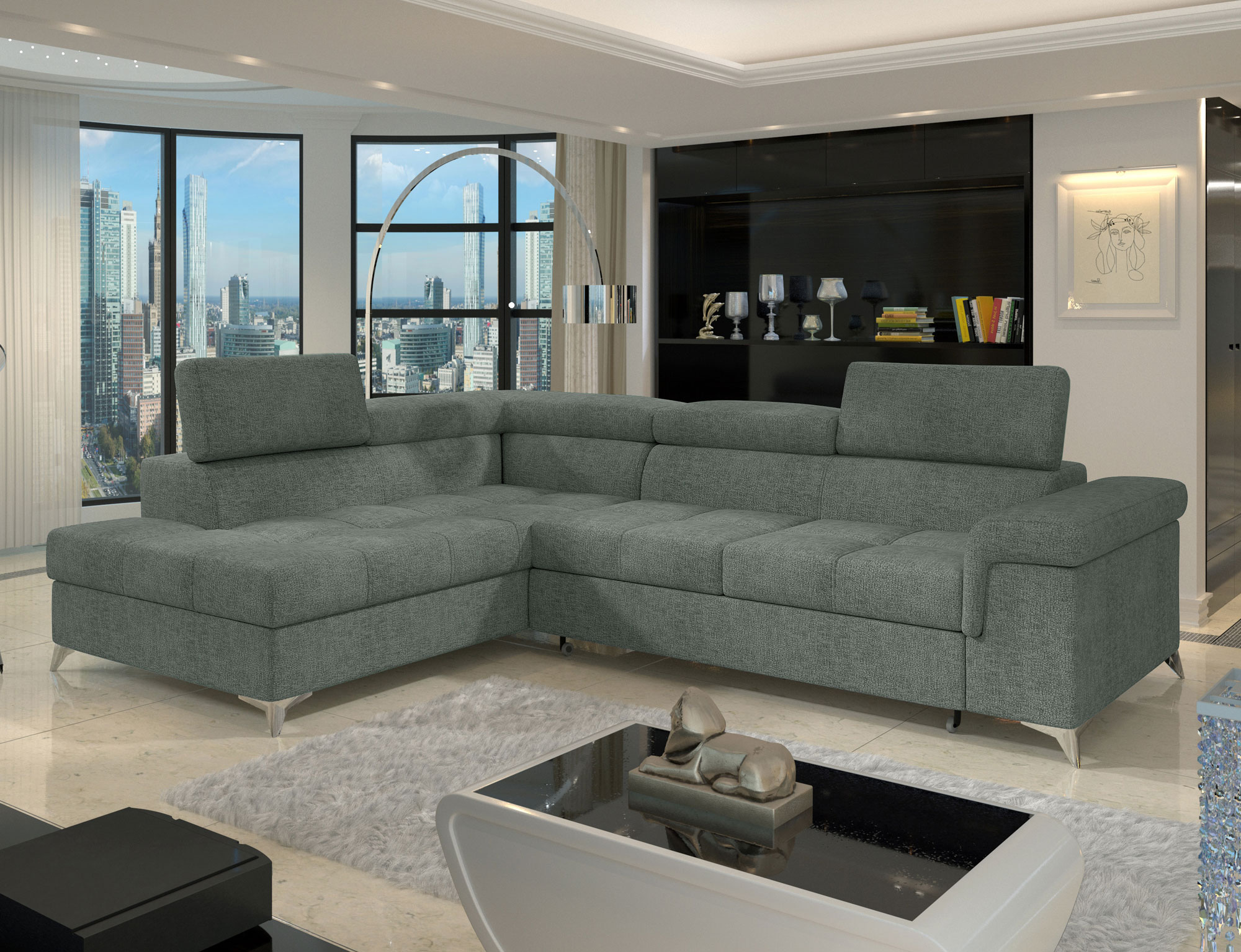 DreamScape Corner Sofa Bed with Storage TH100