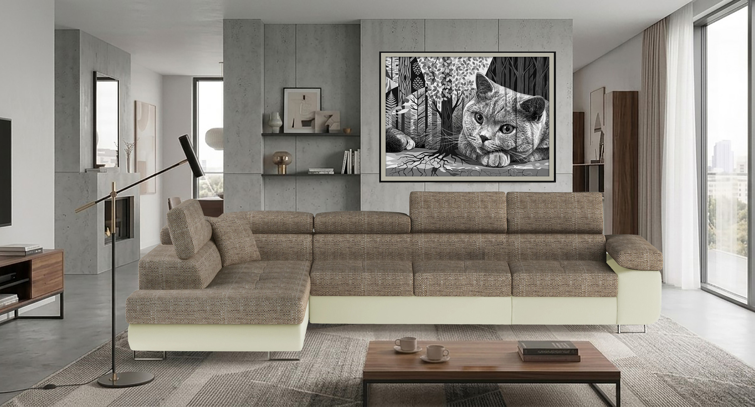 Glasgow Long Corner Sofa Bed with Storage B03/S33