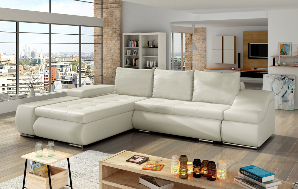 Birmingham Corner Sofa Bed with Storage Eco Leather S33