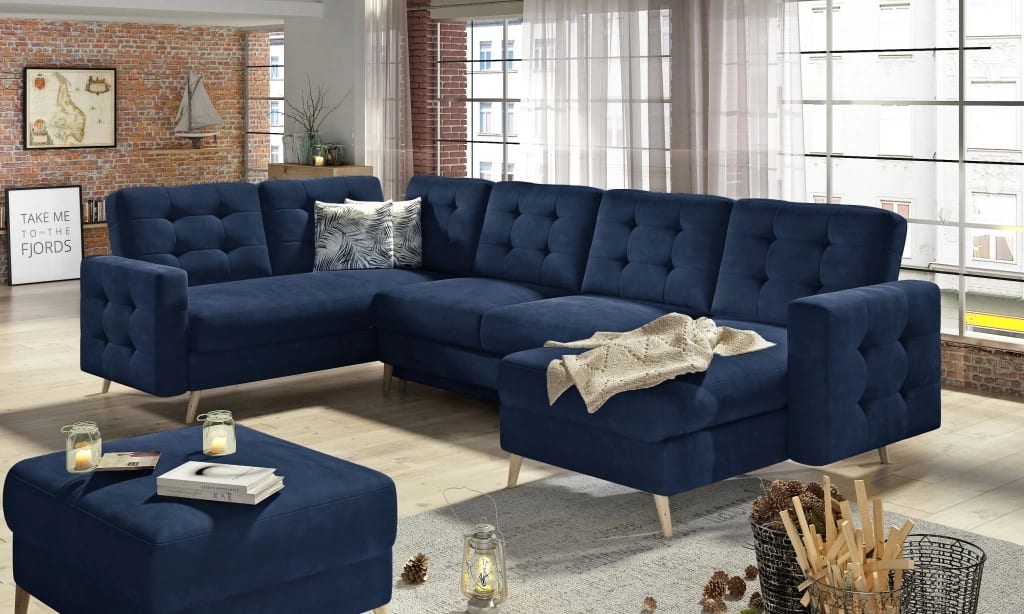 U Shaped SereneLounge Sleeper With Storage K09
