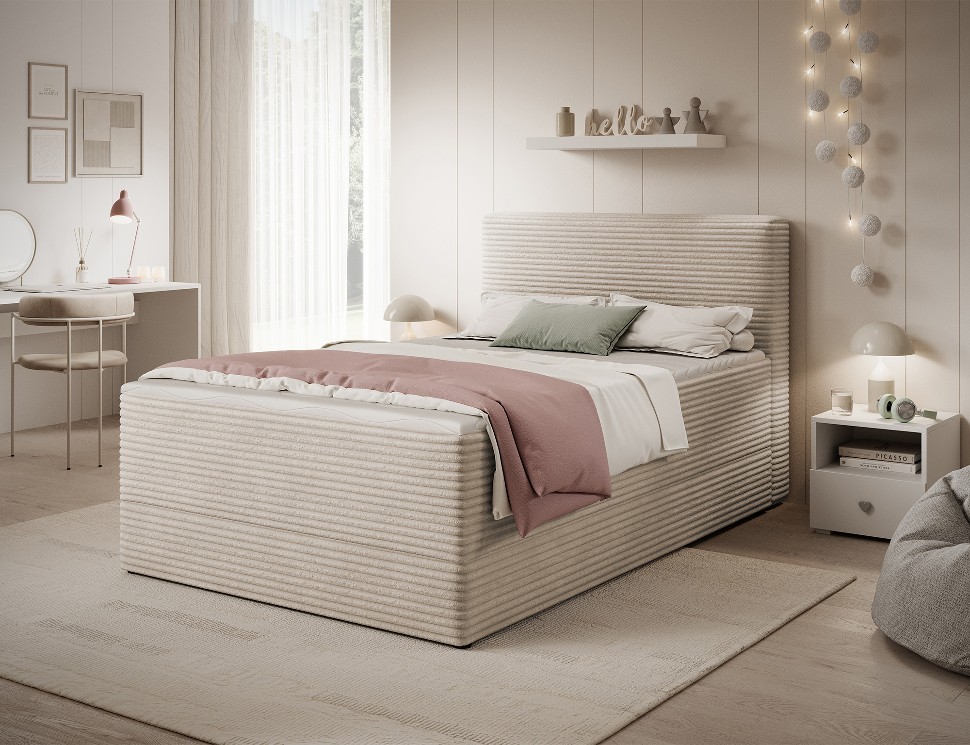 Alaw Spring Box Bed with Storage ML18