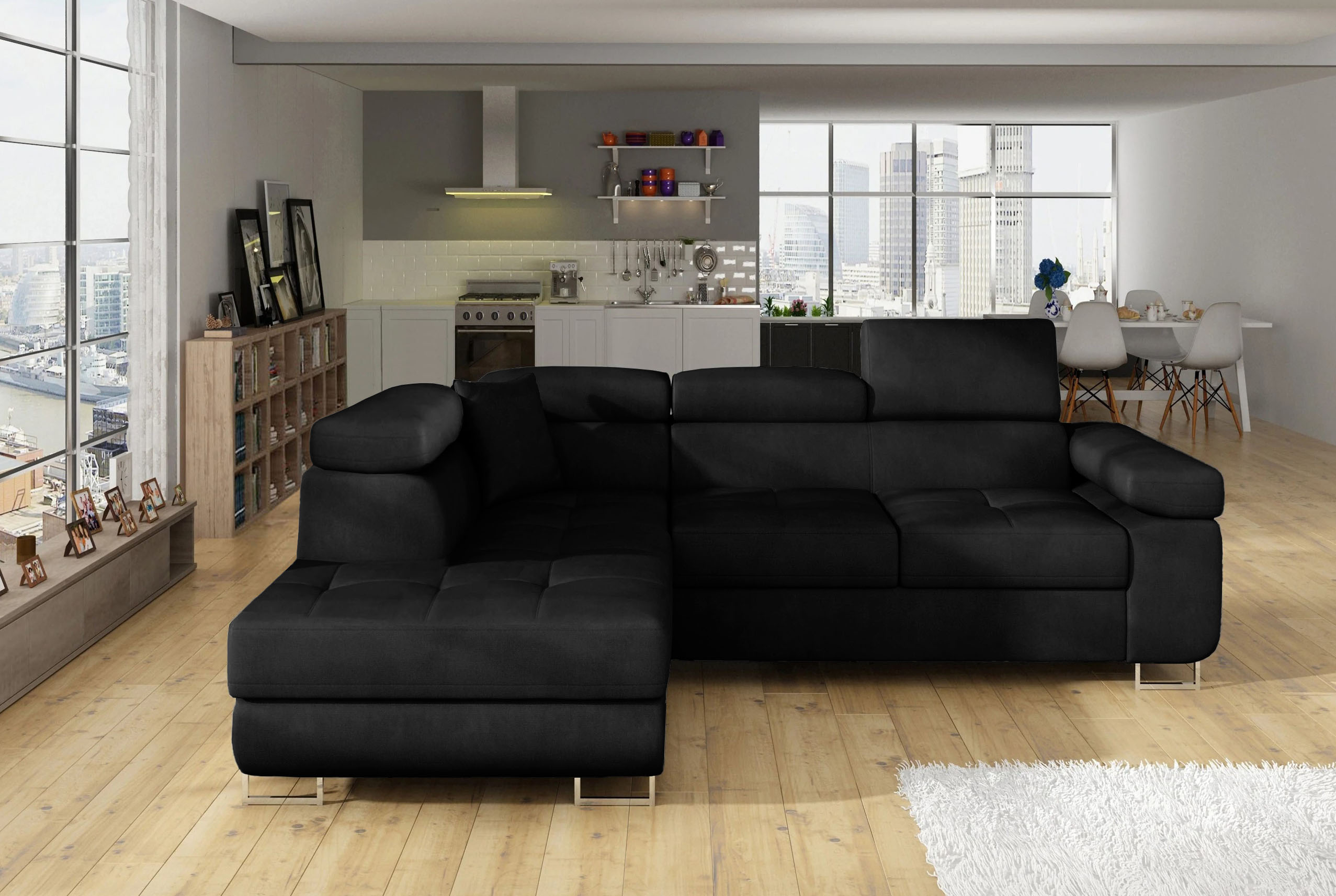 Glasgow Mini Corner Sofa Bed with Storage Mv99
