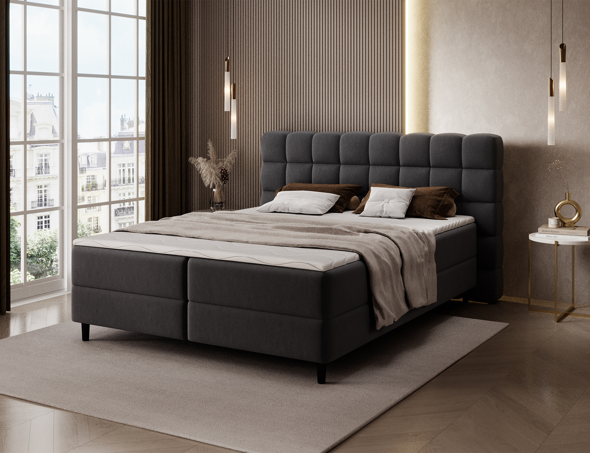 Fancy Spring Box Bed with Storage LX10