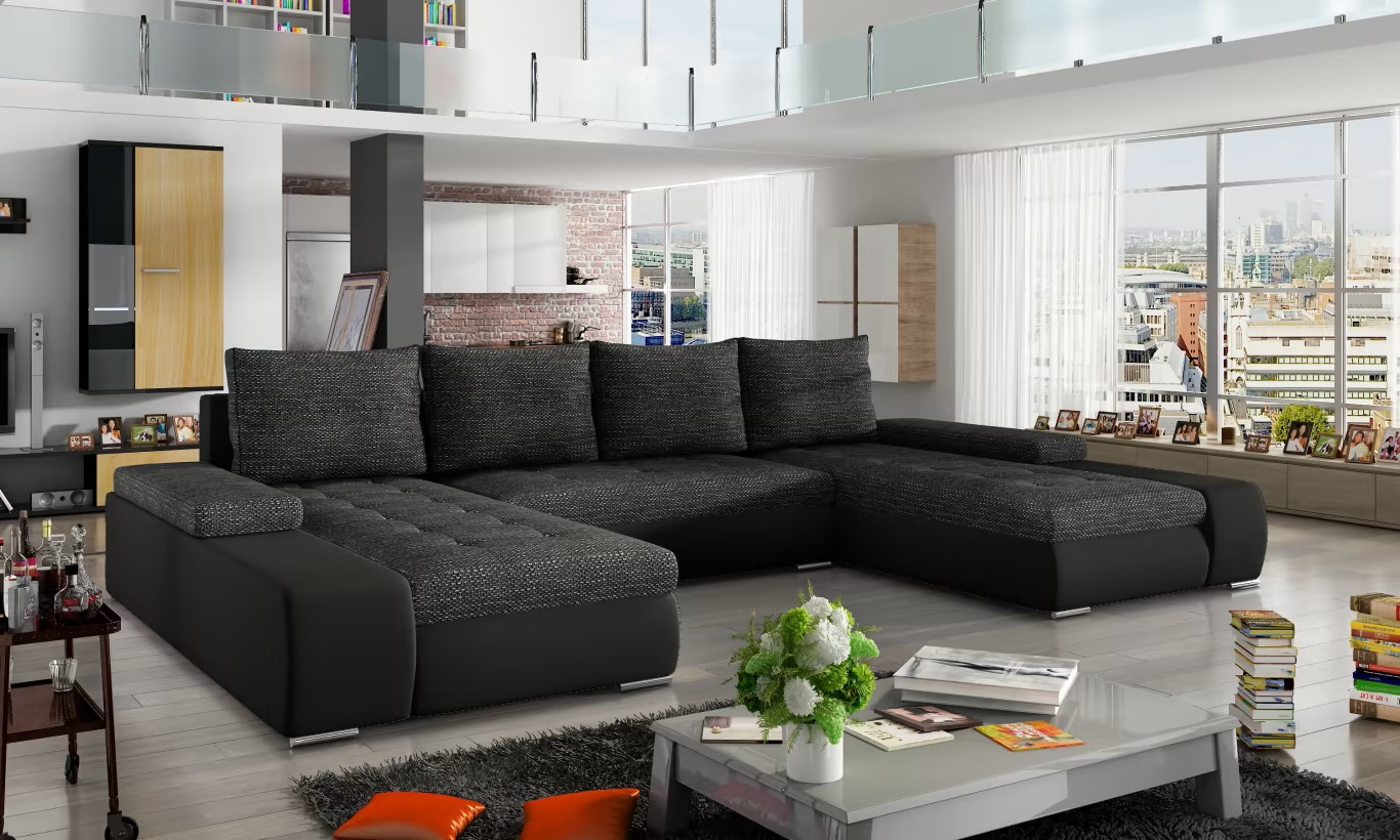 Leeds U shaped sofa bed with storage B02/S11