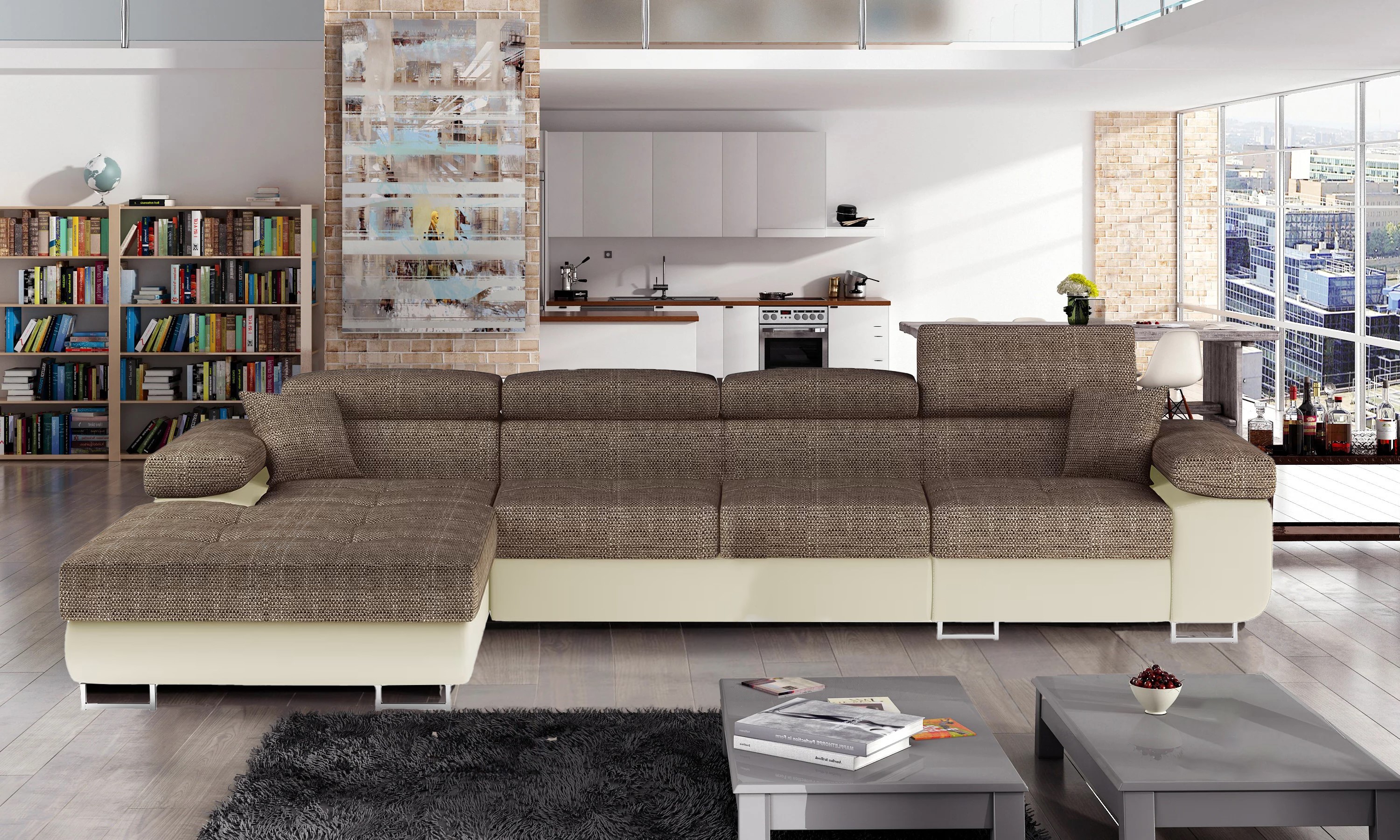 Edinburgh Long Corner Sofa Bed with Storage B03/S33