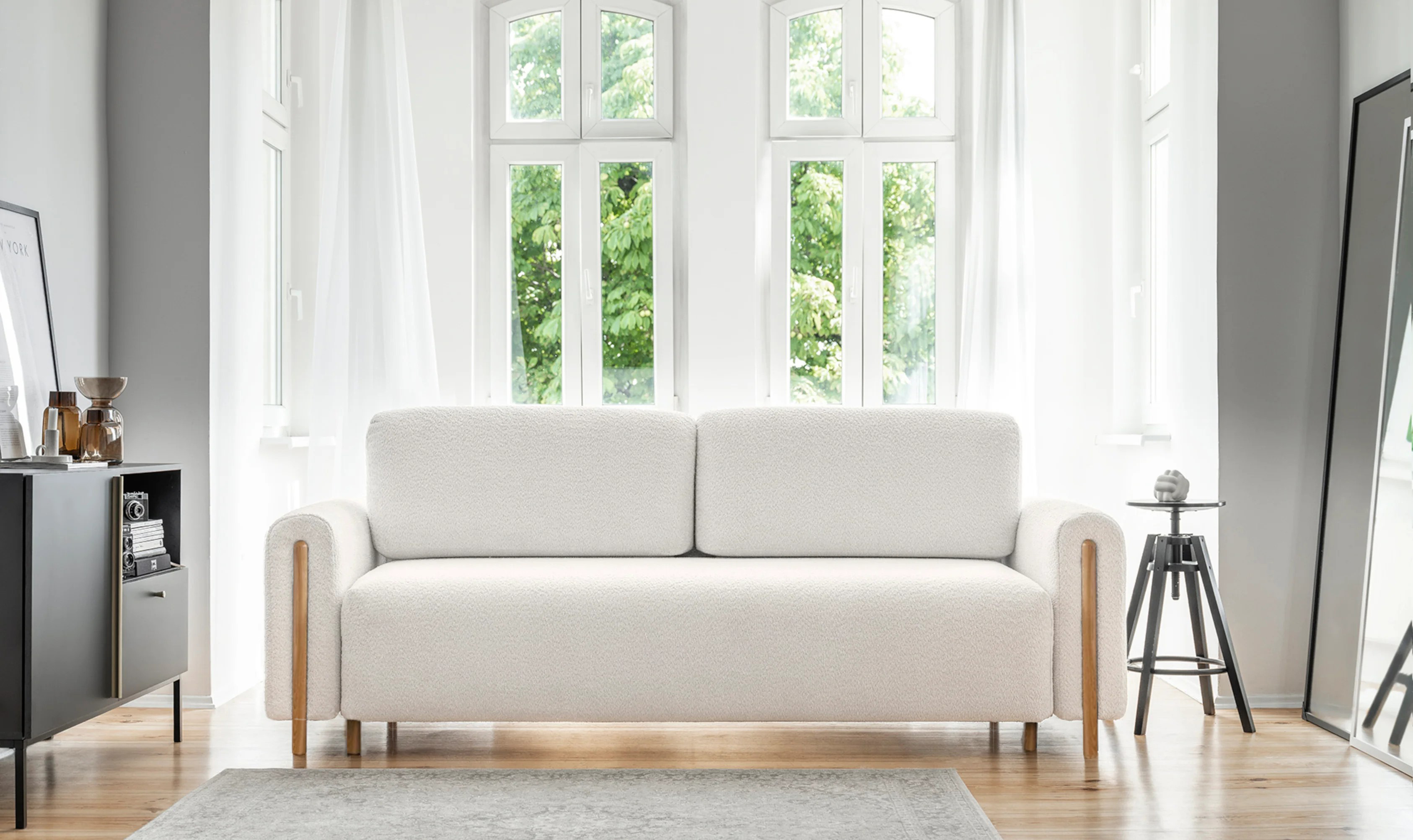 CloudRelax Sofa Bed with Storage R01 Warm White