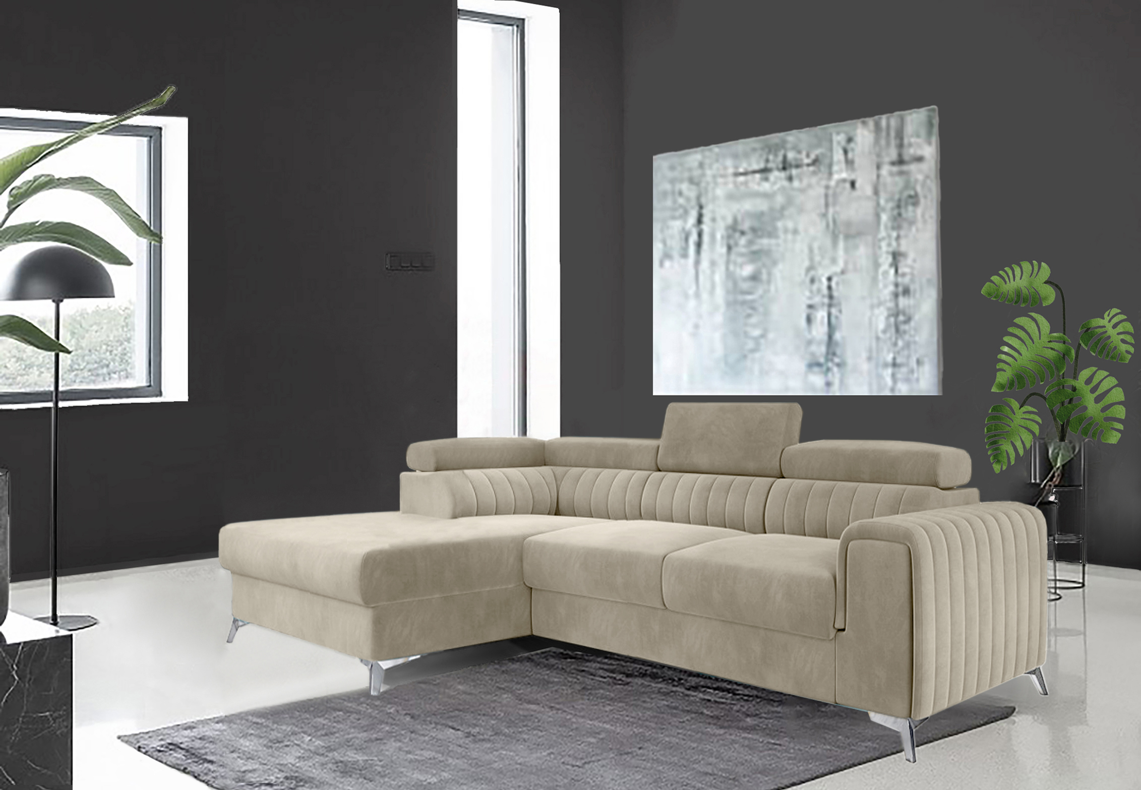 Leicester Mini Corner Sofa bed with Storage M04