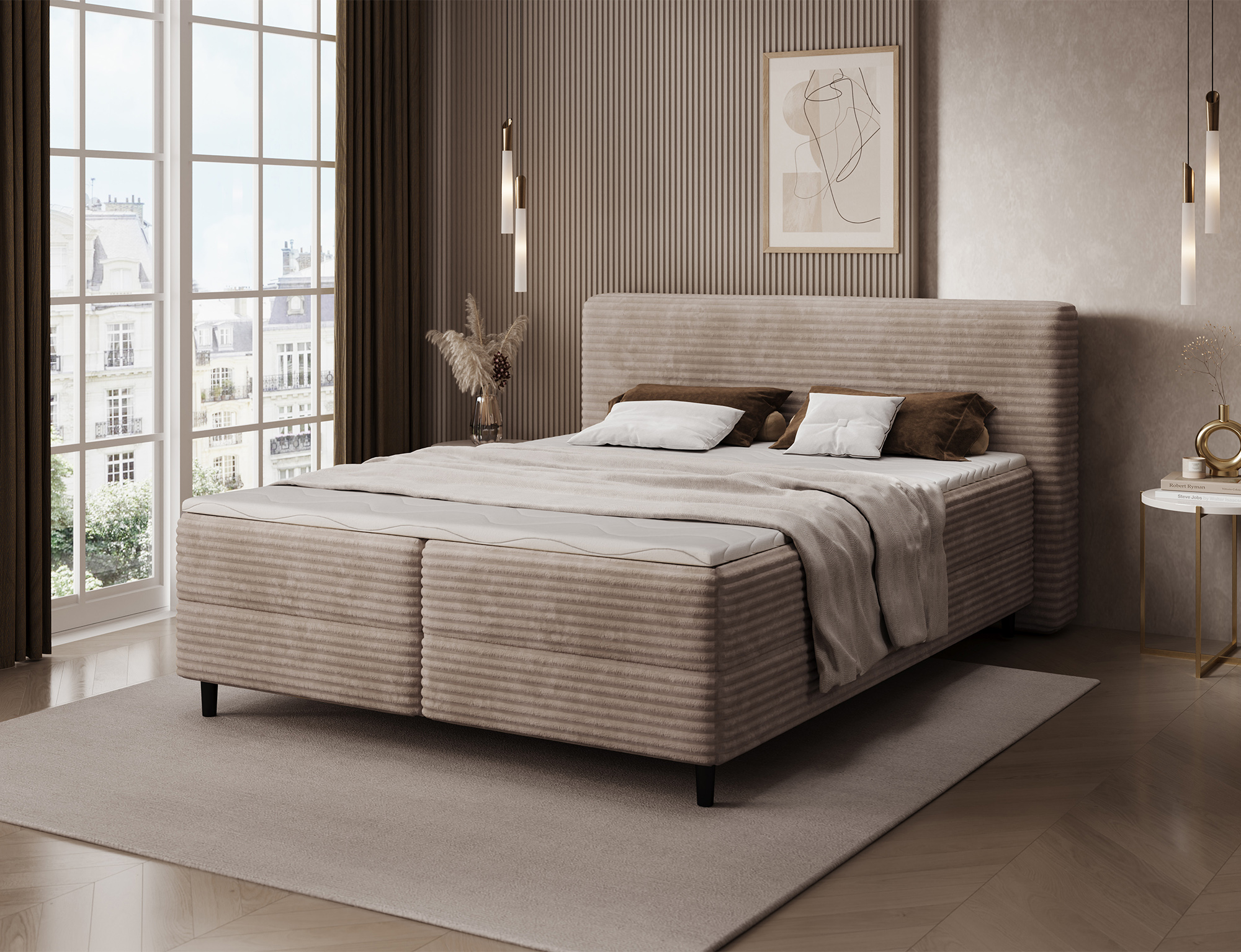 Elegant Spring Box Bed with Storage ML20