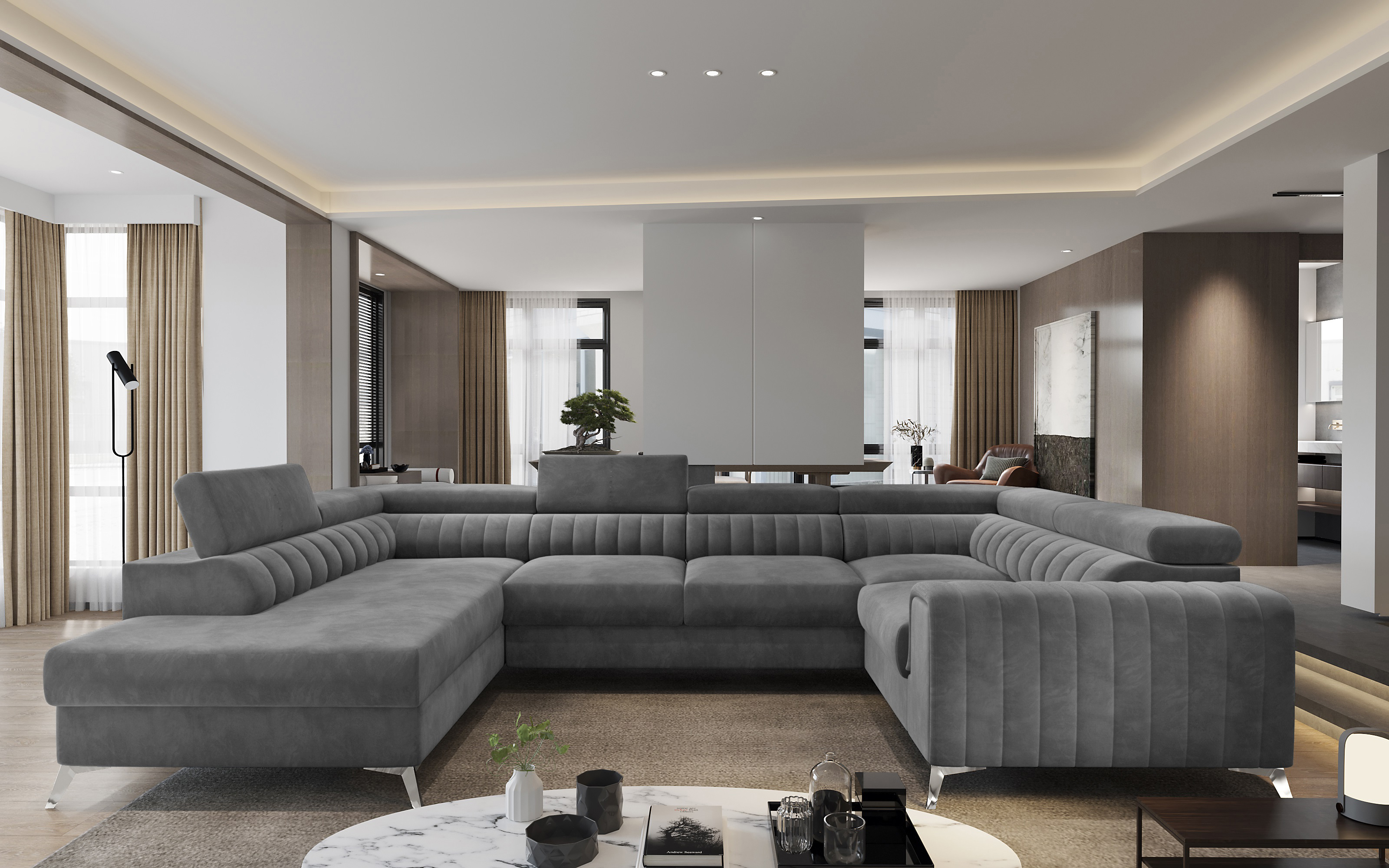 Leicester U Shaped Sofa bed with Storage SL06