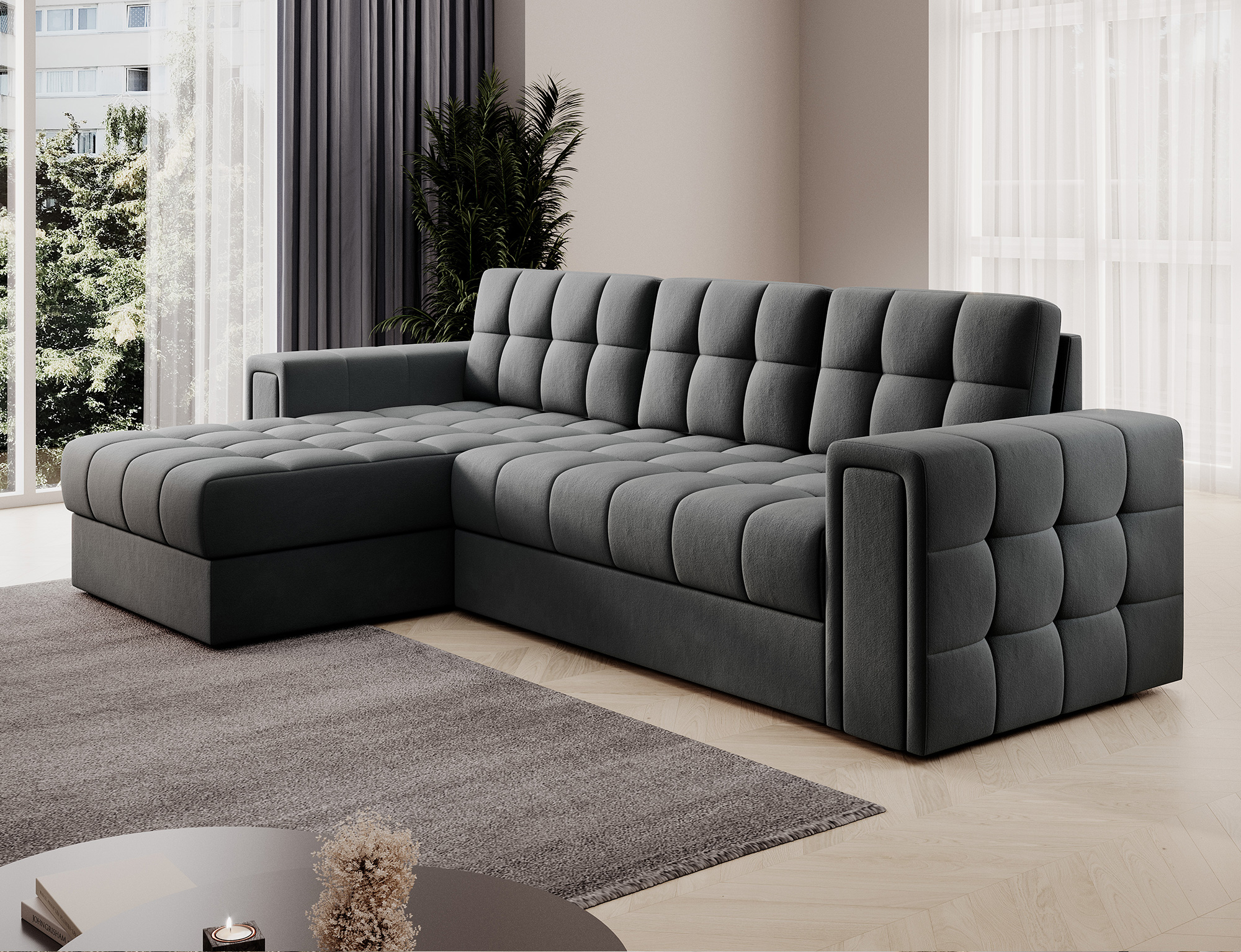 Ashcakes Corner Sofa Bed with Storage SL06
