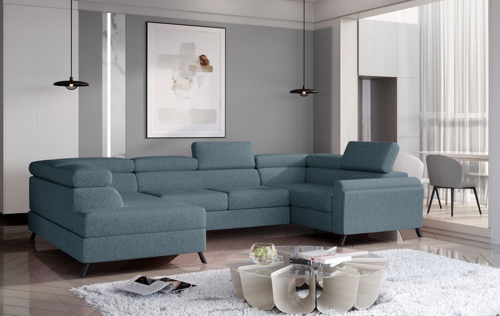 SleepBliss U Shaped Convertible Couch with Storage G75