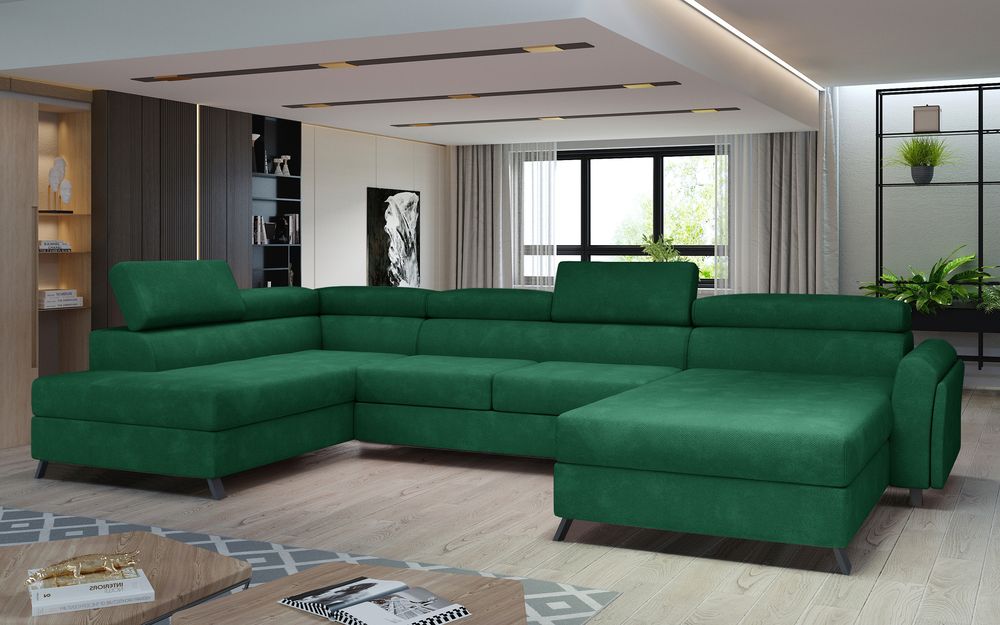 BlissfulComfort U Shaped Sleeper with Storage M37