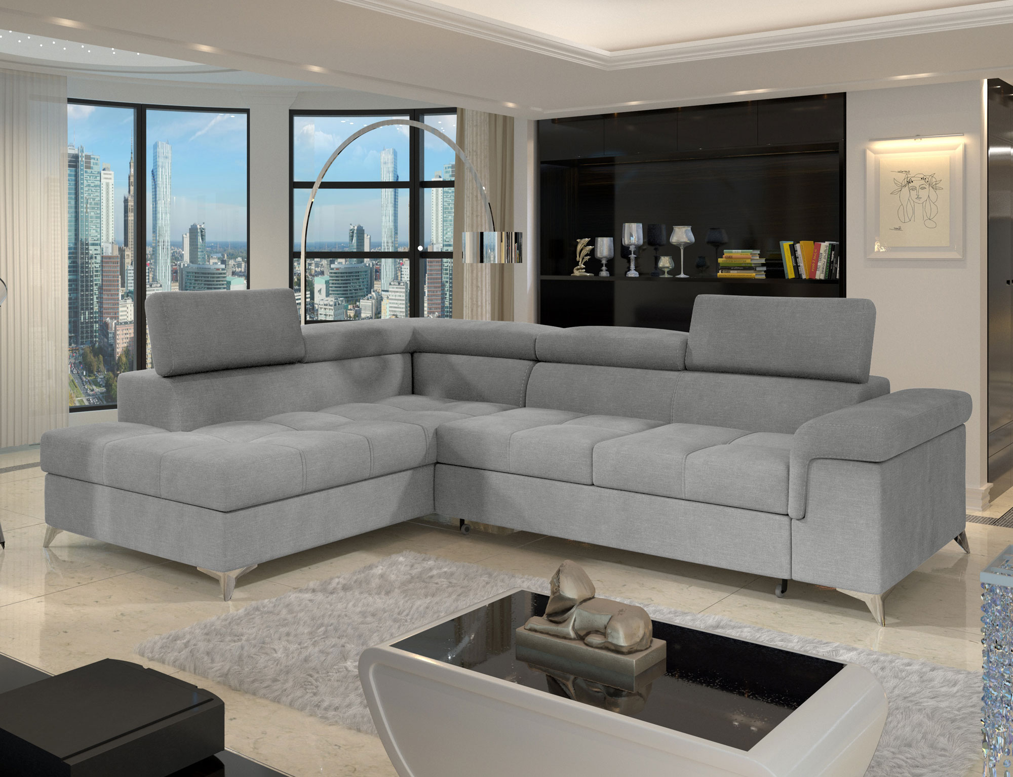 DreamScape Corner Sofa Bed with Storage RQ04