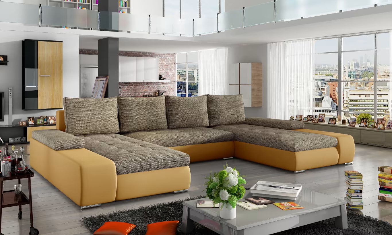 Leeds U shaped sofa bed with storage B03/S16