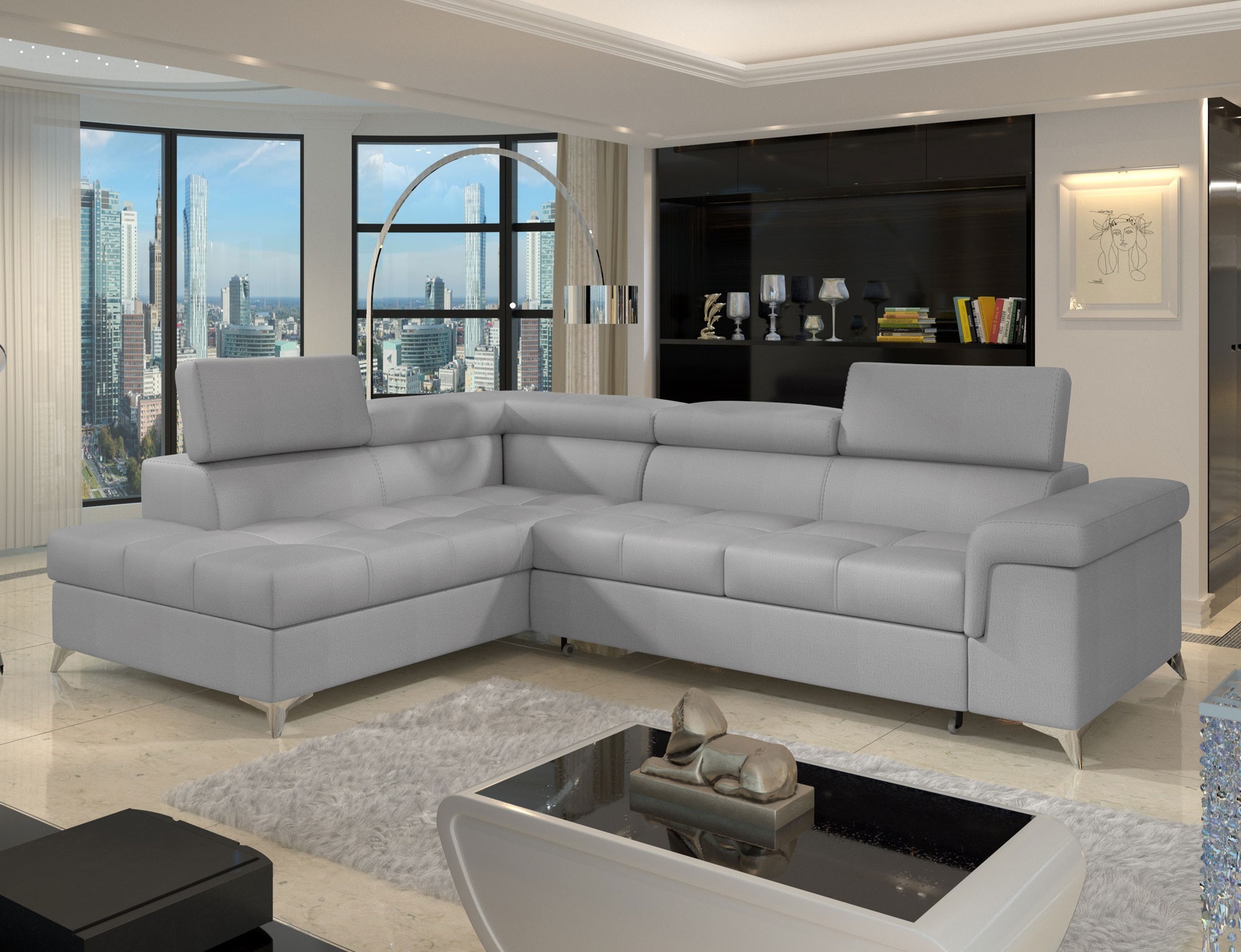 DreamScape Corner Sofa Bed with Storage M84