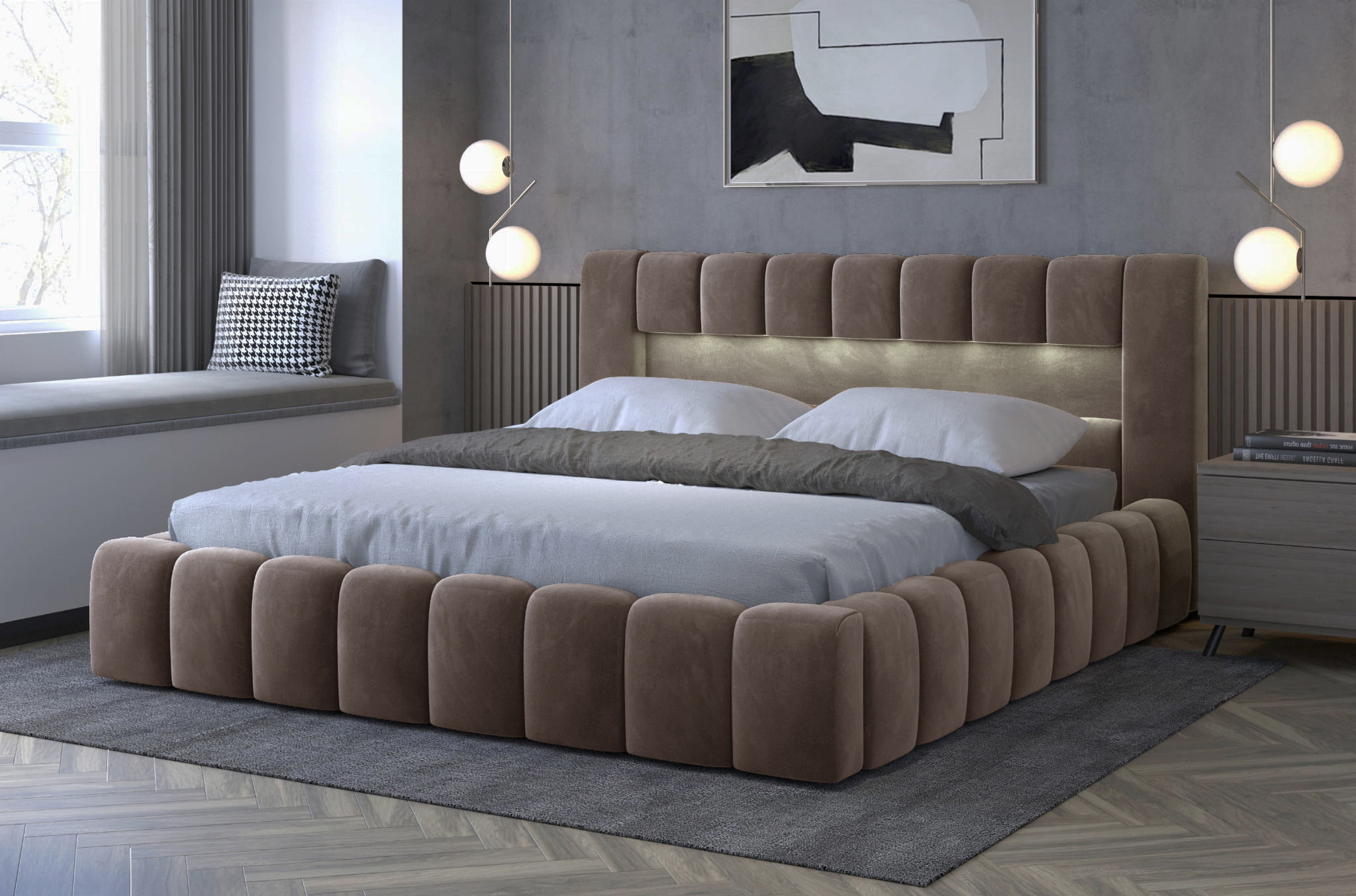 Leigh Upholstered Bed M09