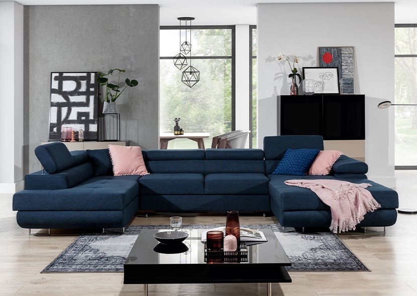 Bristol U Shaped Sofa Bed with Storage i80