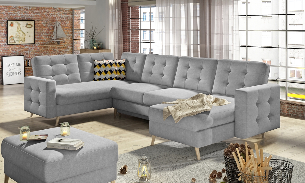 U Shaped SereneLounge Sleeper With Storage M84
