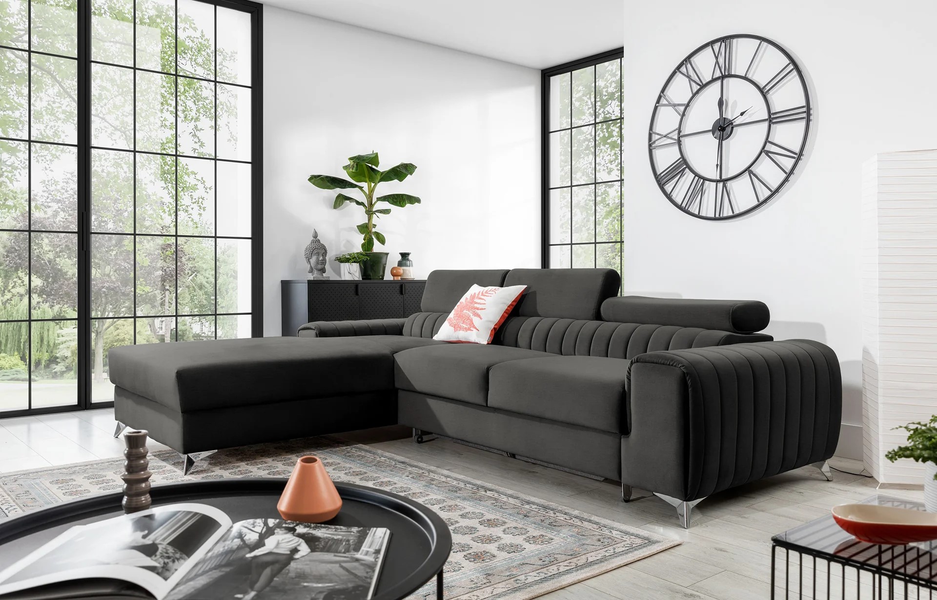 Melton Corner Sofa Bed with Storage N05