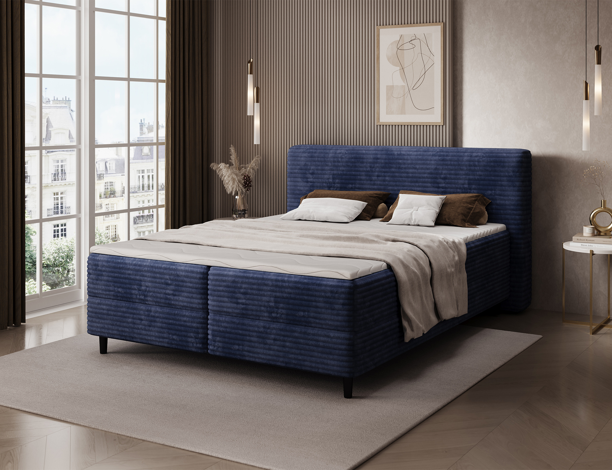 Elegant Spring Box Bed with Storage ML40