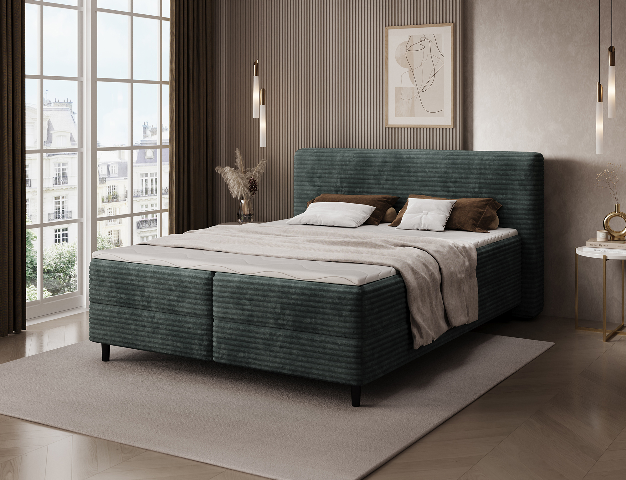 Elegant Spring Box Bed with Storage ML35