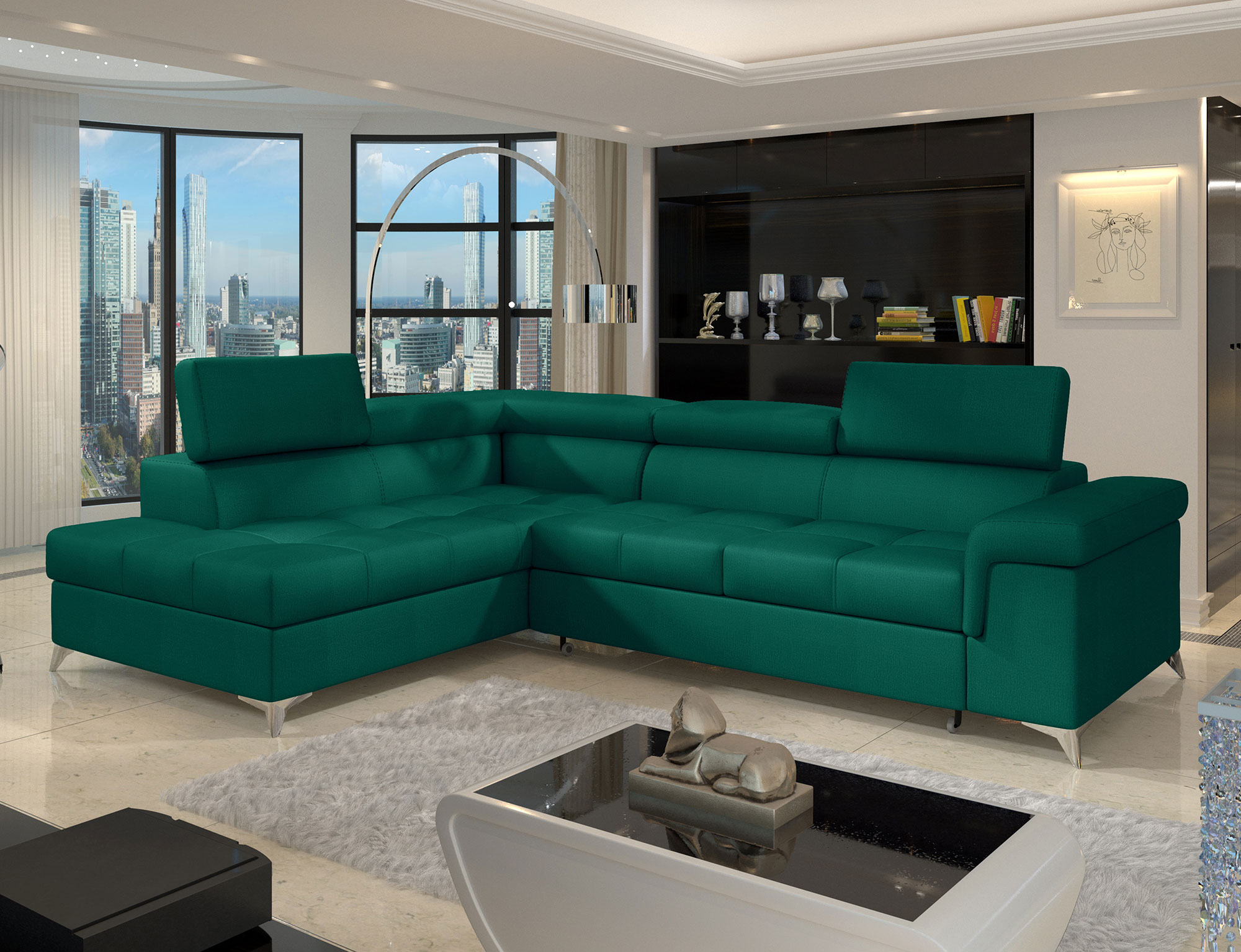 DreamScape Corner Sofa Bed with Storage M37
