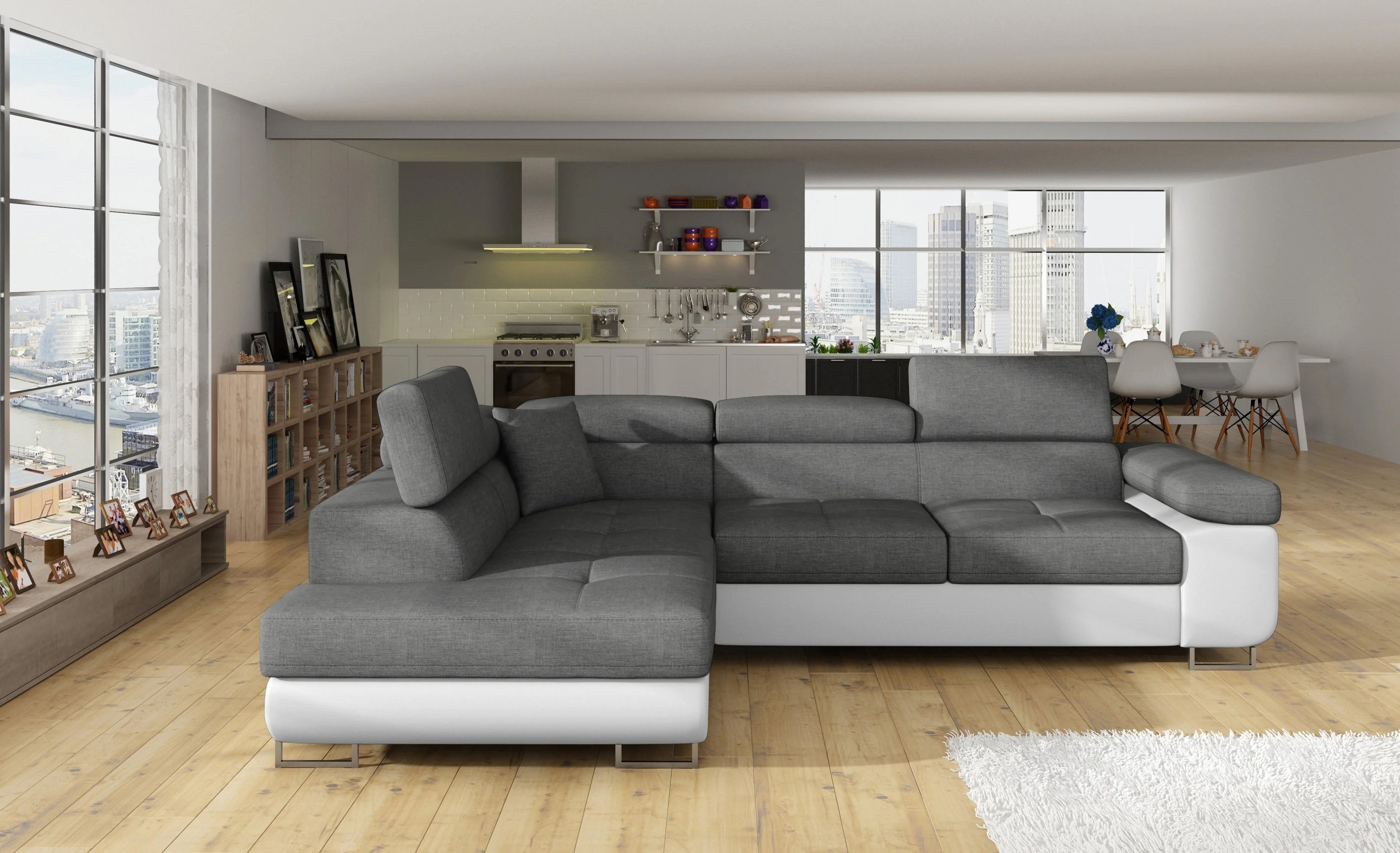 Mira Corner Sofa Bed with Storage