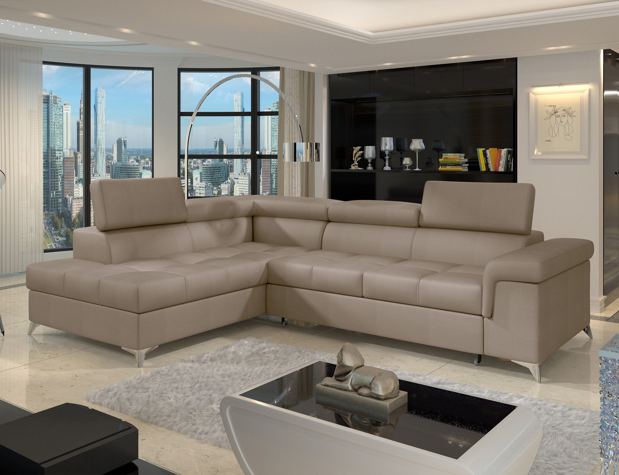 DreamScape Corner Sofa Bed with Storage M09
