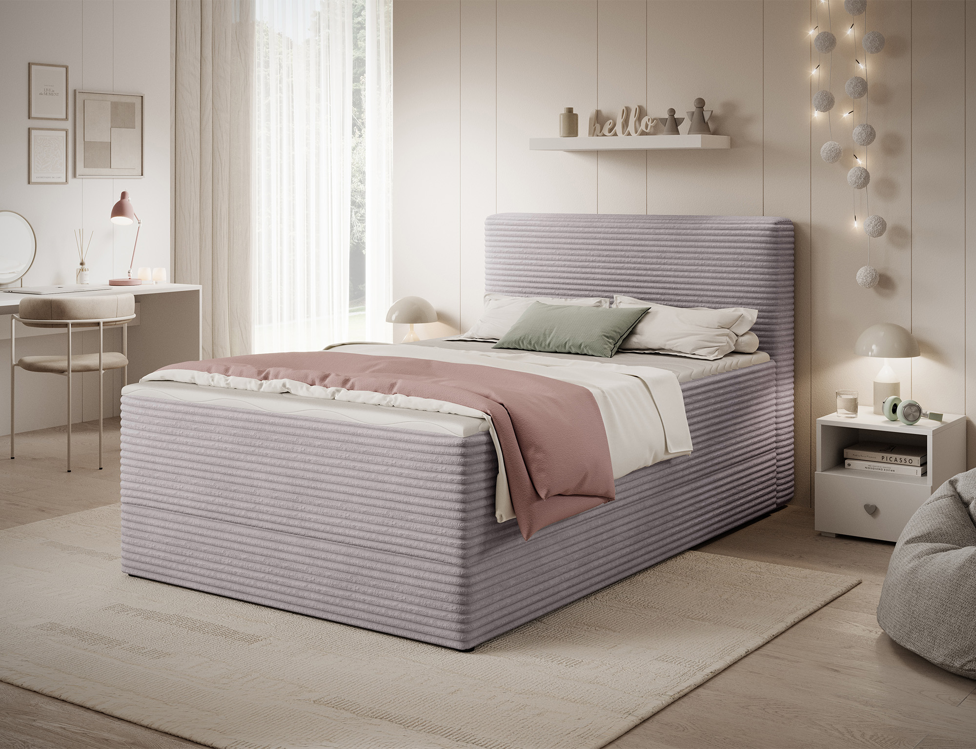 Alaw Spring Box Bed with Storage ML03