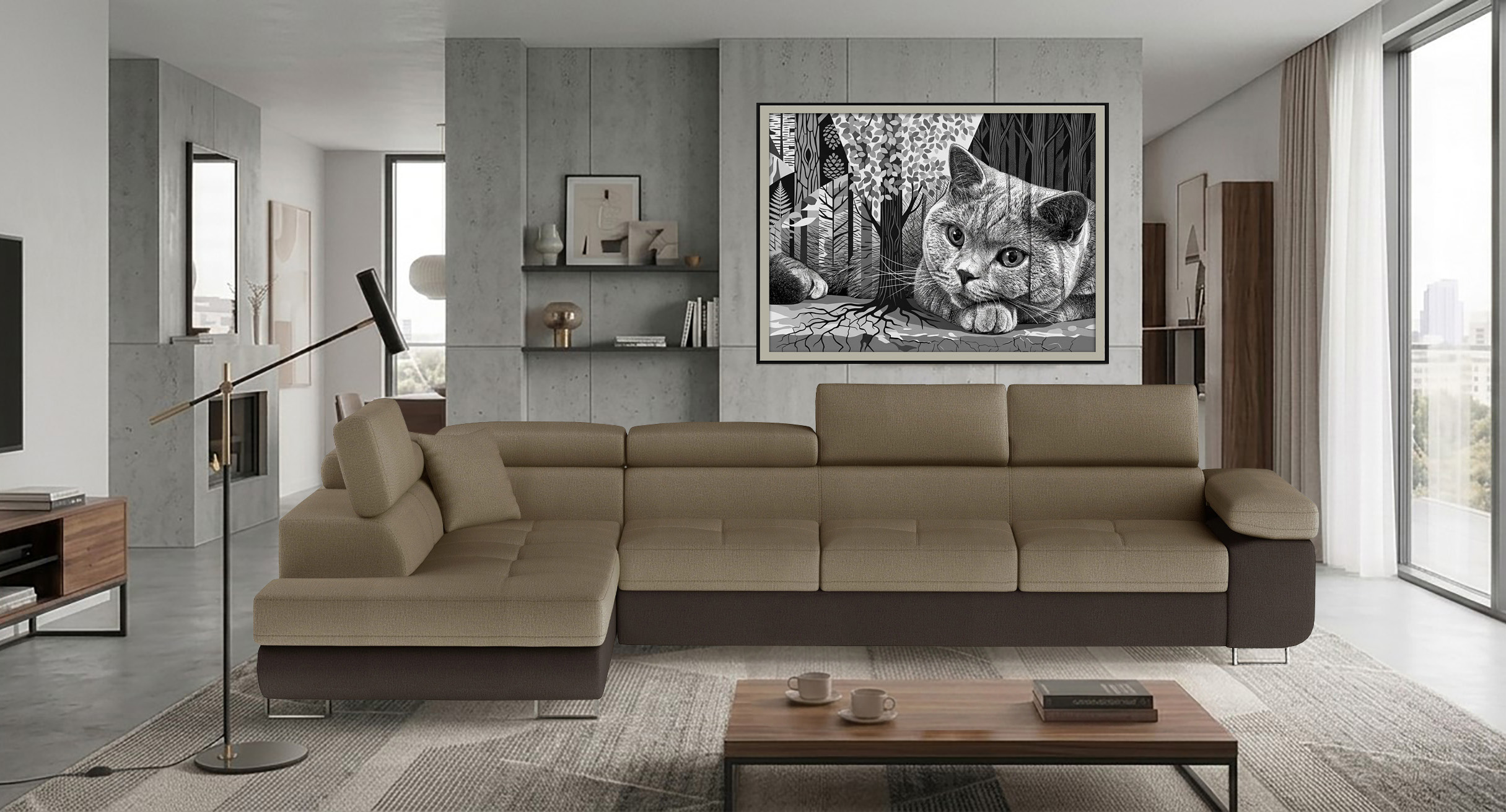 Glasgow Long Corner Sofa Bed with Storage M09/M29