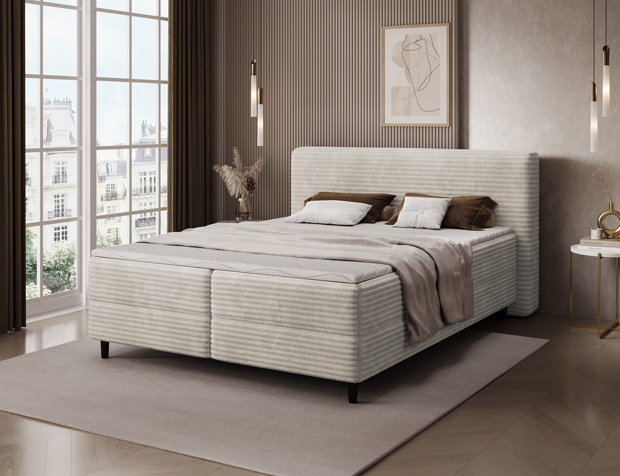 Elegant Spring Box Bed with Storage ML01