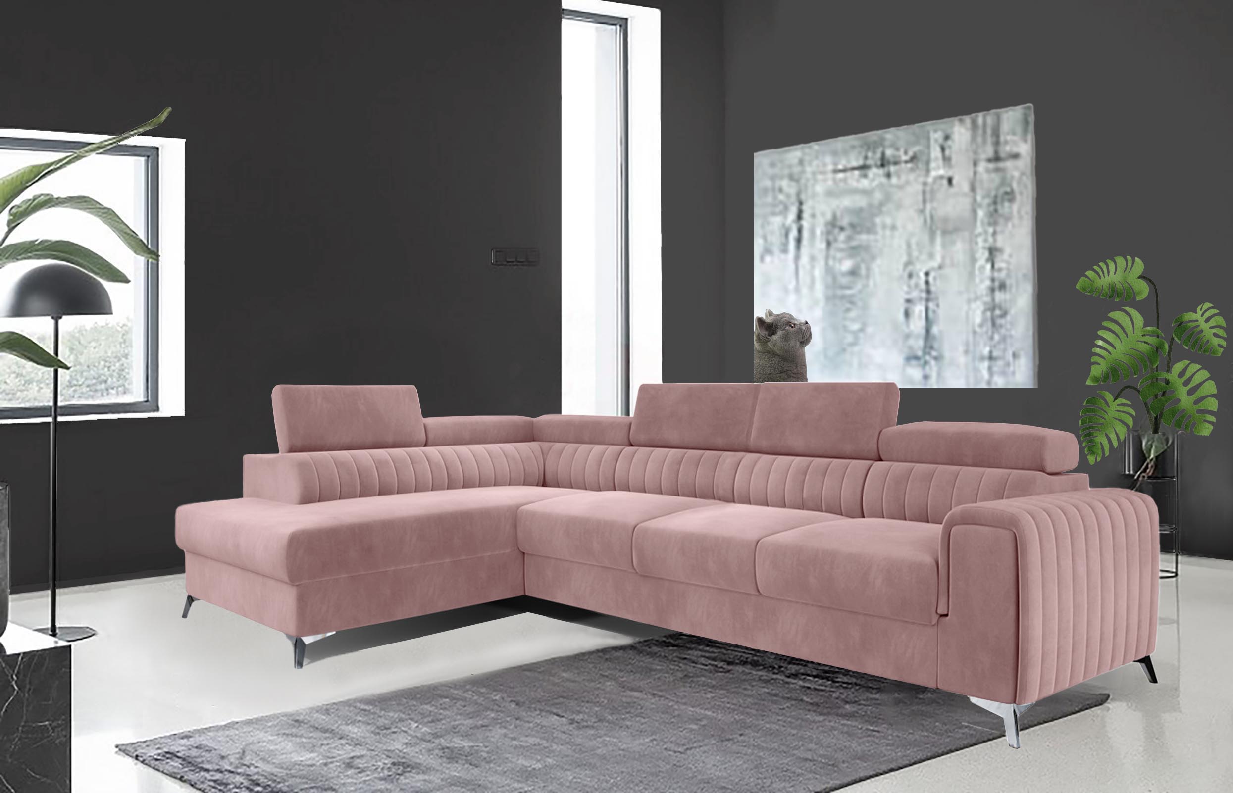 Leicester Long Corner Sofa bed with Storage Mv63