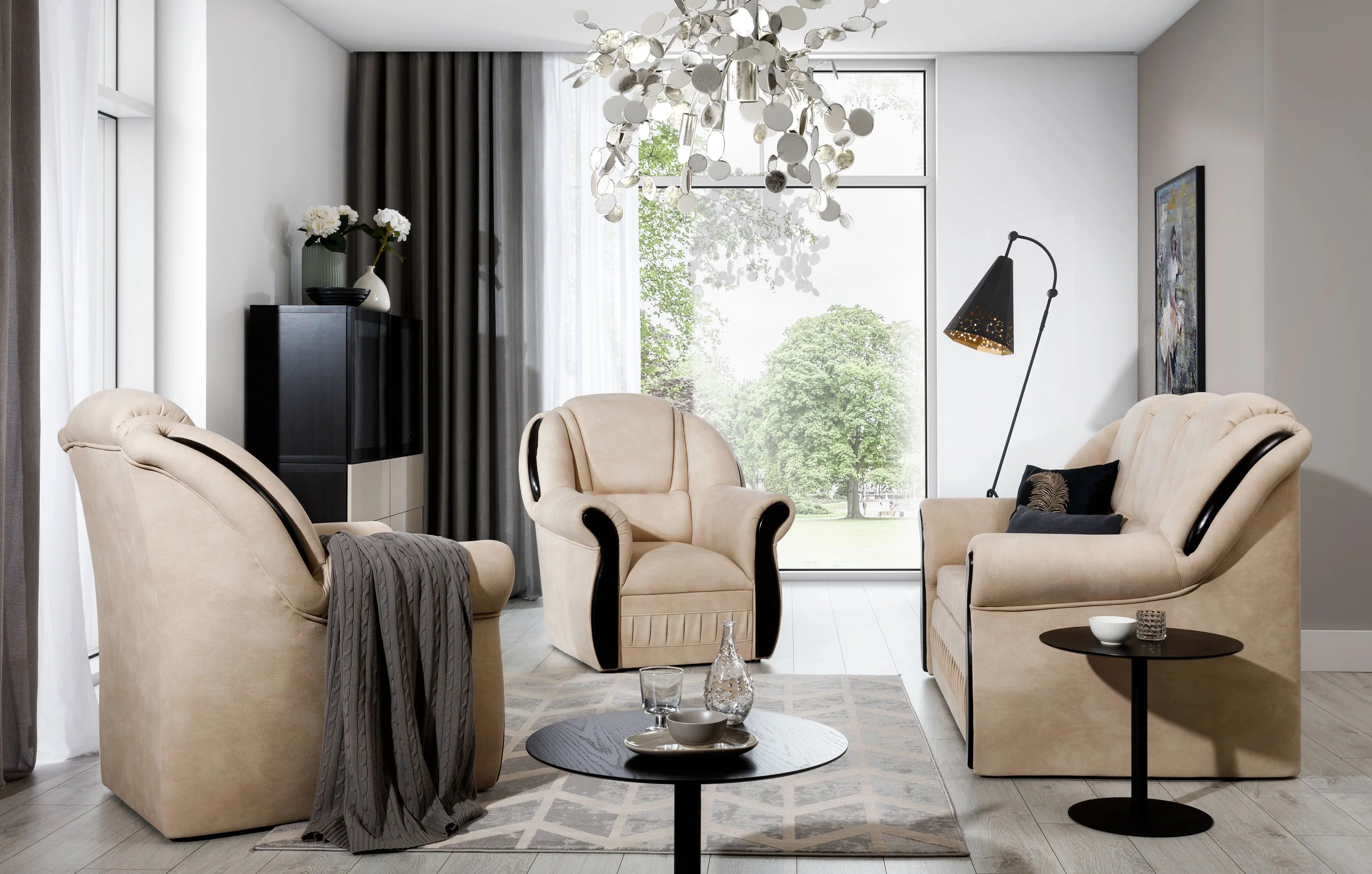 Lancaster Sofa Bed with Storage Full Set TX23 Eco Leather