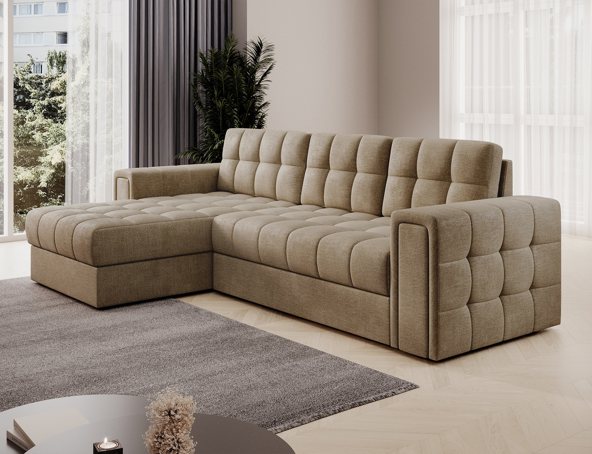 Ashcakes Corner Sofa Bed with Storage M09