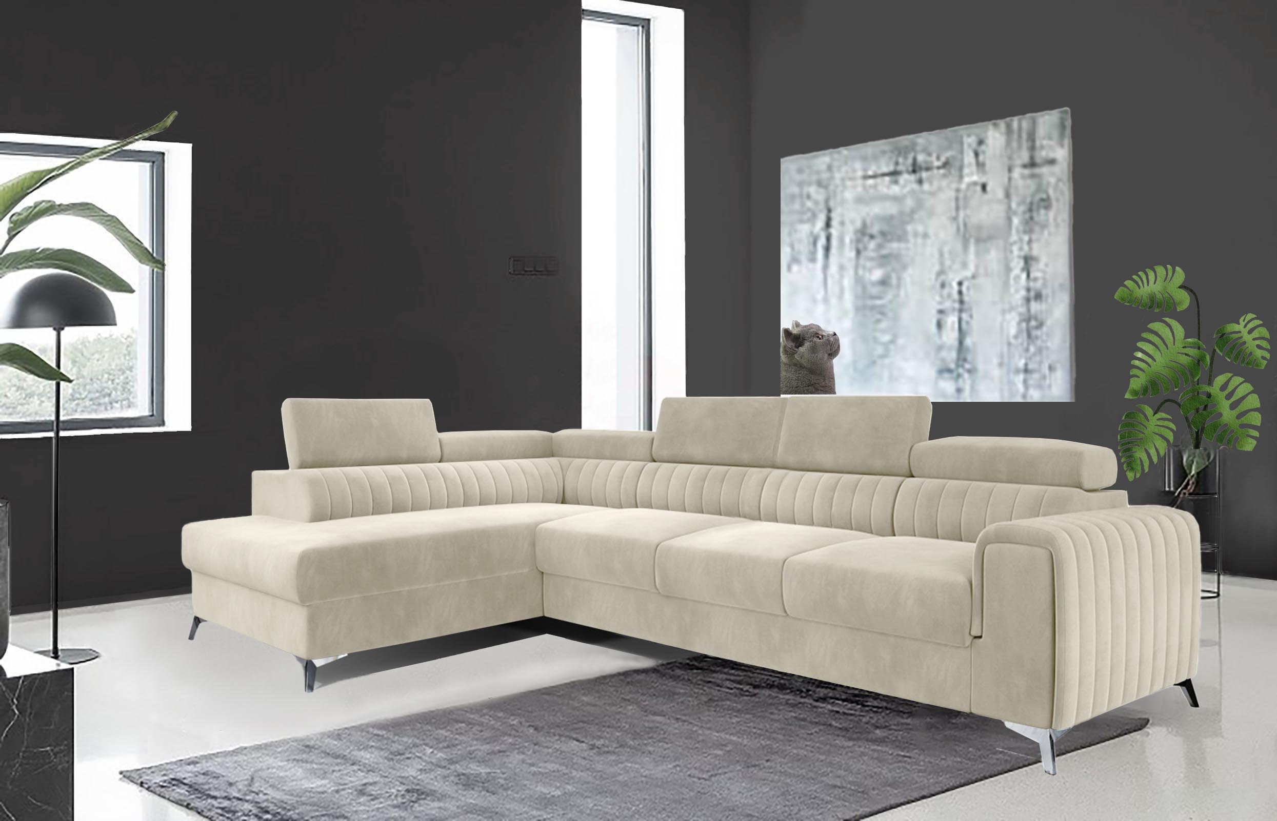 Leicester Long Corner Sofa bed with Storage M04