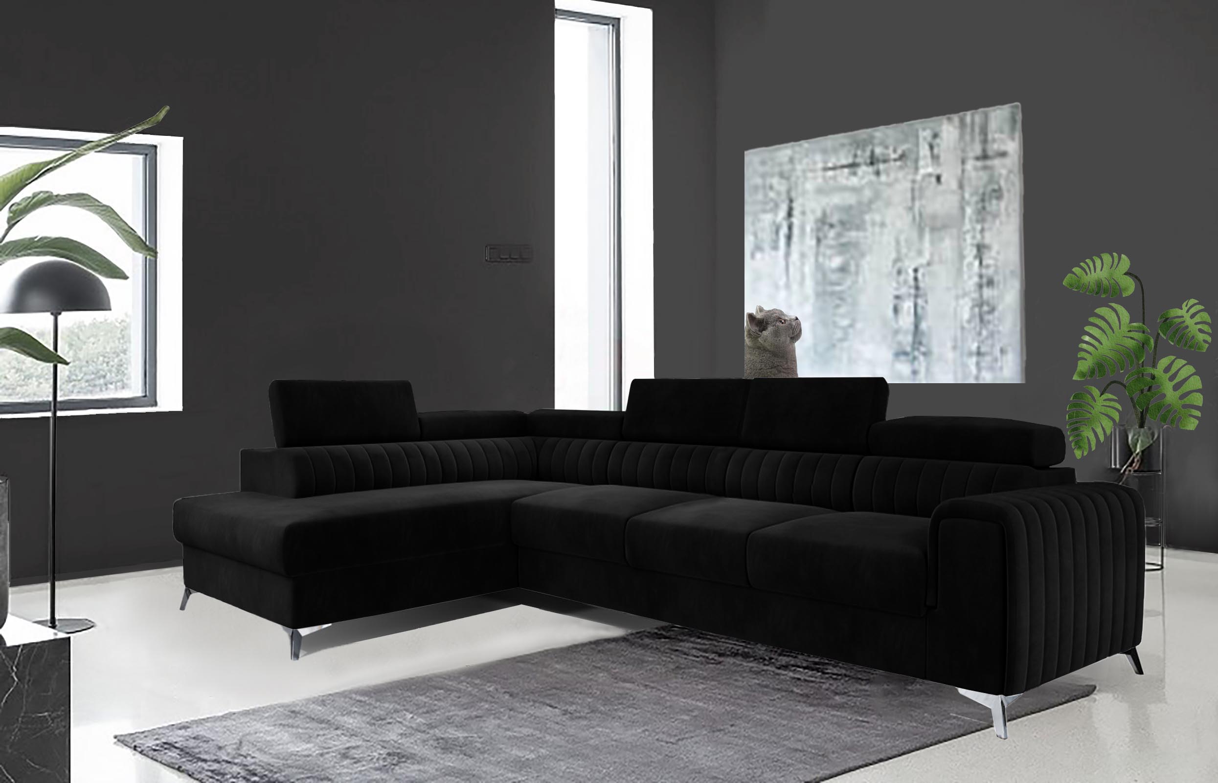 Leicester Long Corner Sofa bed with Storage Mv99