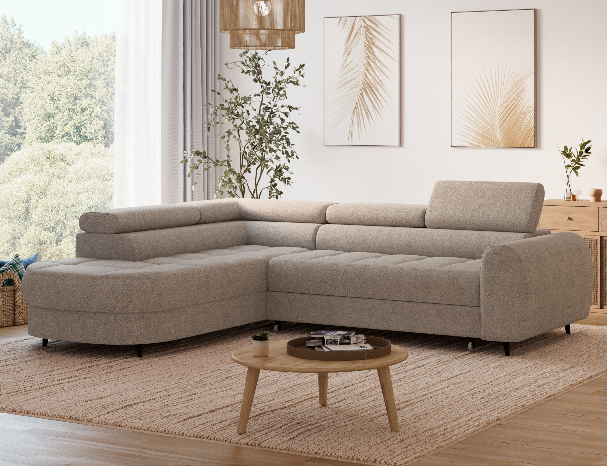 Vange Corner Sofa Bed with Storage RY18