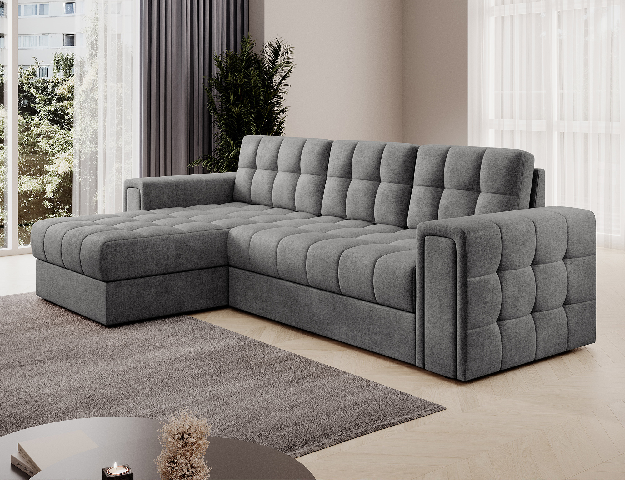 Ashcakes Corner Sofa Bed with Storage M85