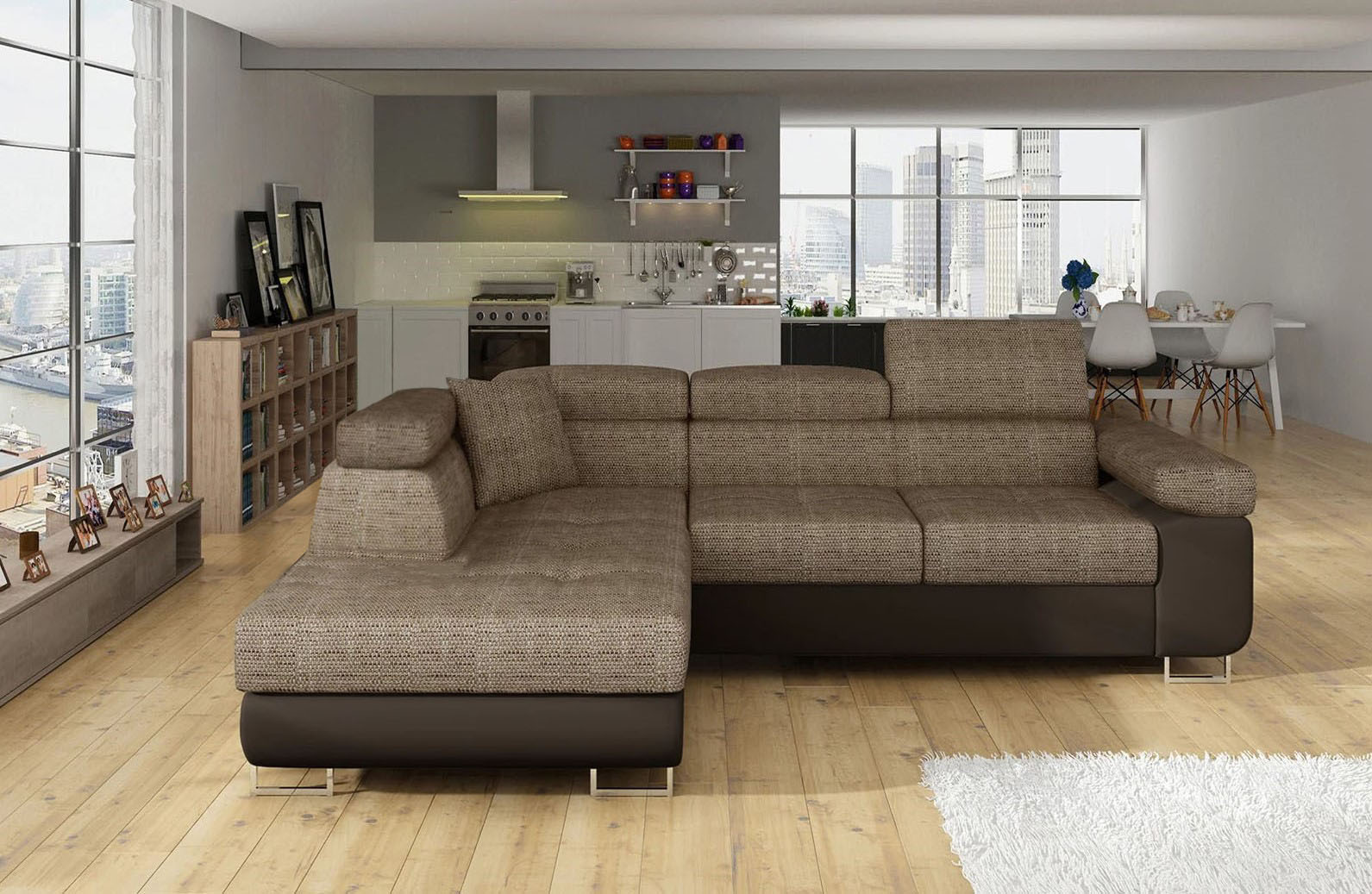 Glasgow Mini Corner Sofa Bed with Storage B03/S66