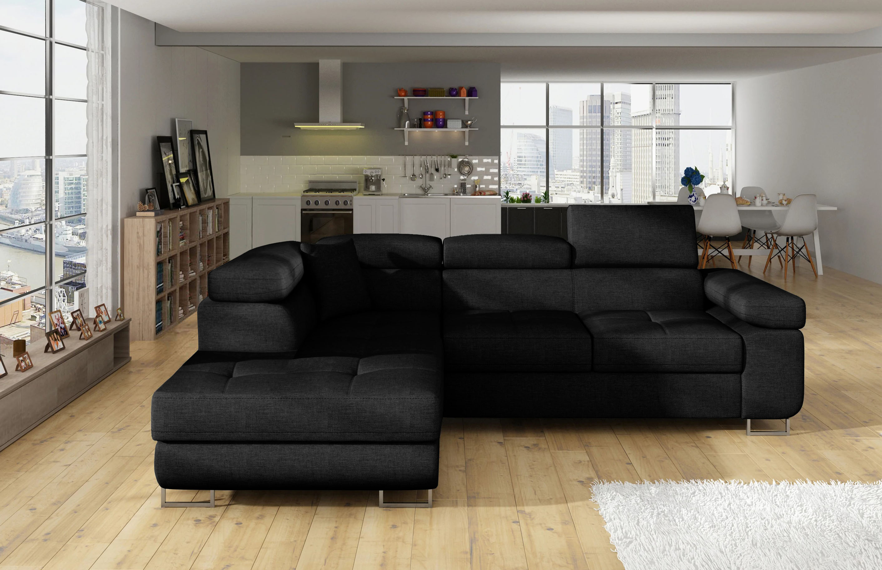 Glasgow Mini Corner Sofa Bed with Storage S14