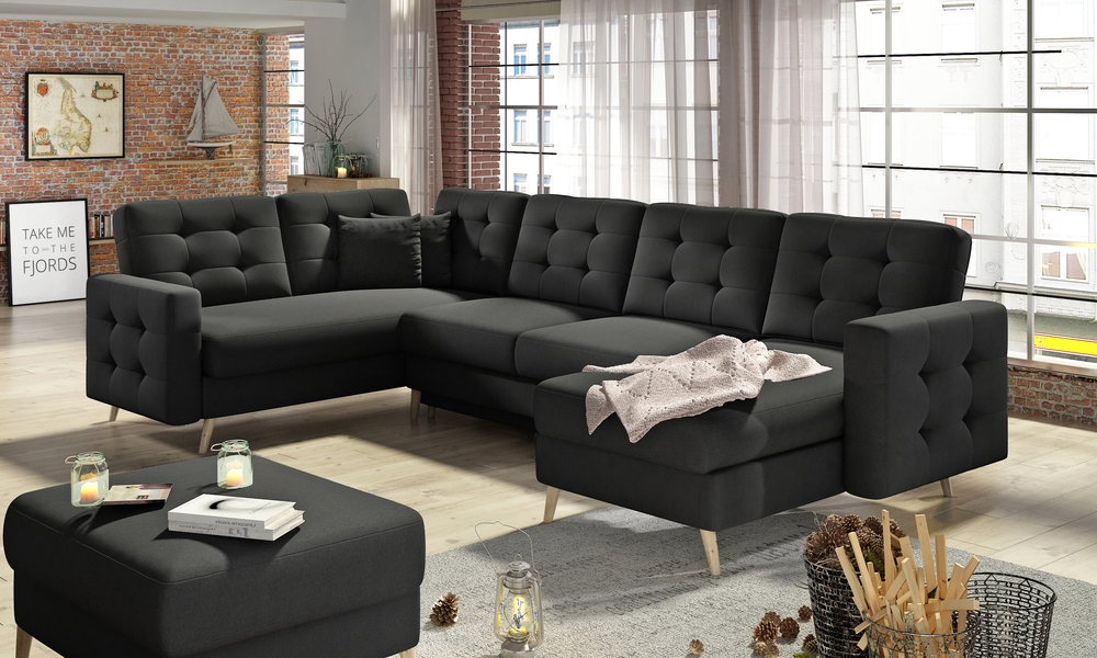 U Shaped SereneLounge Sleeper With Storage K07