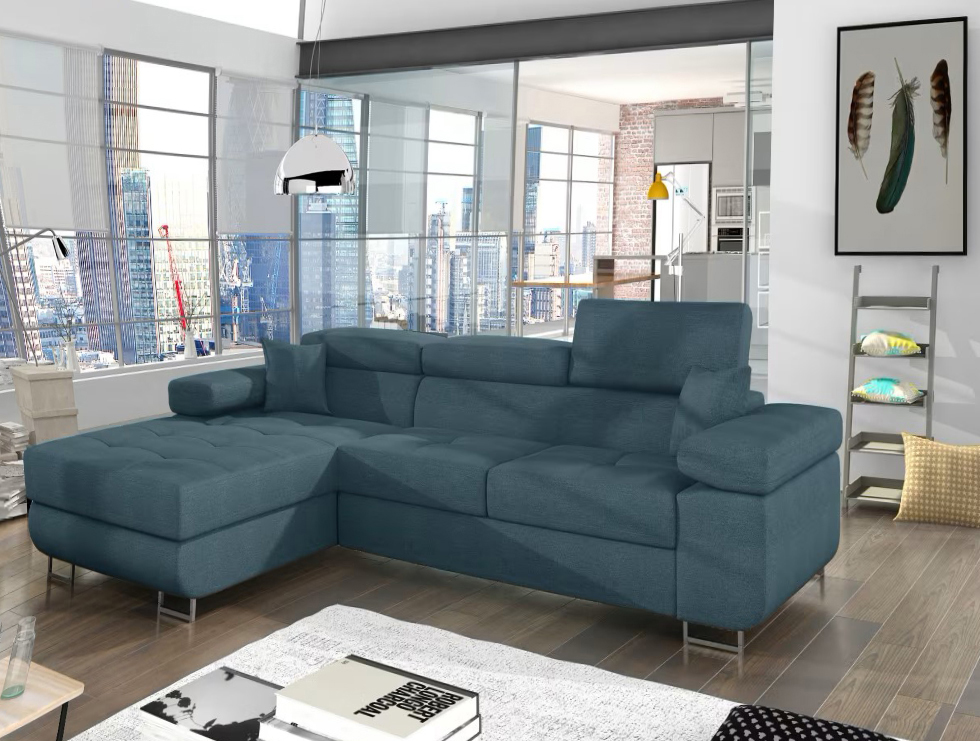 Edinburgh Mini Corner Sofa Bed with Storage O86