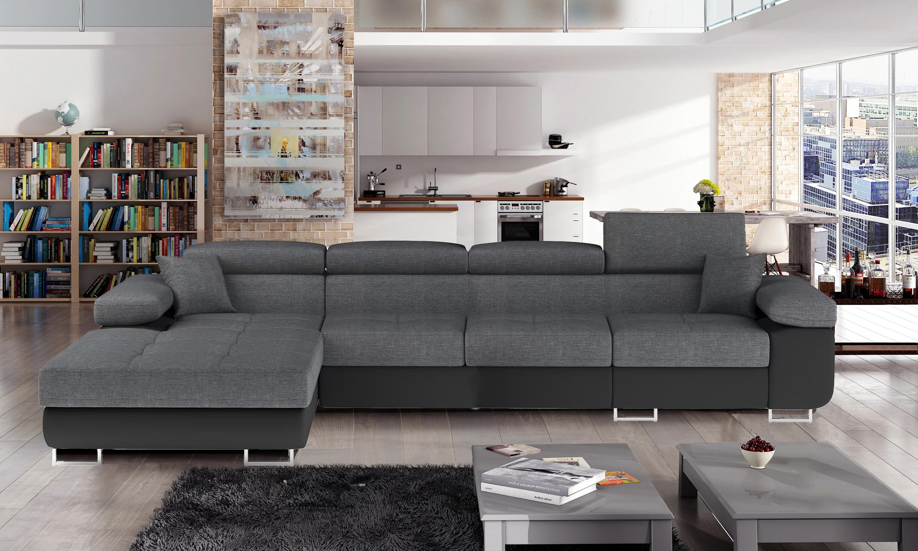 Edinburgh Long Corner Sofa Bed with Storage S21/S11